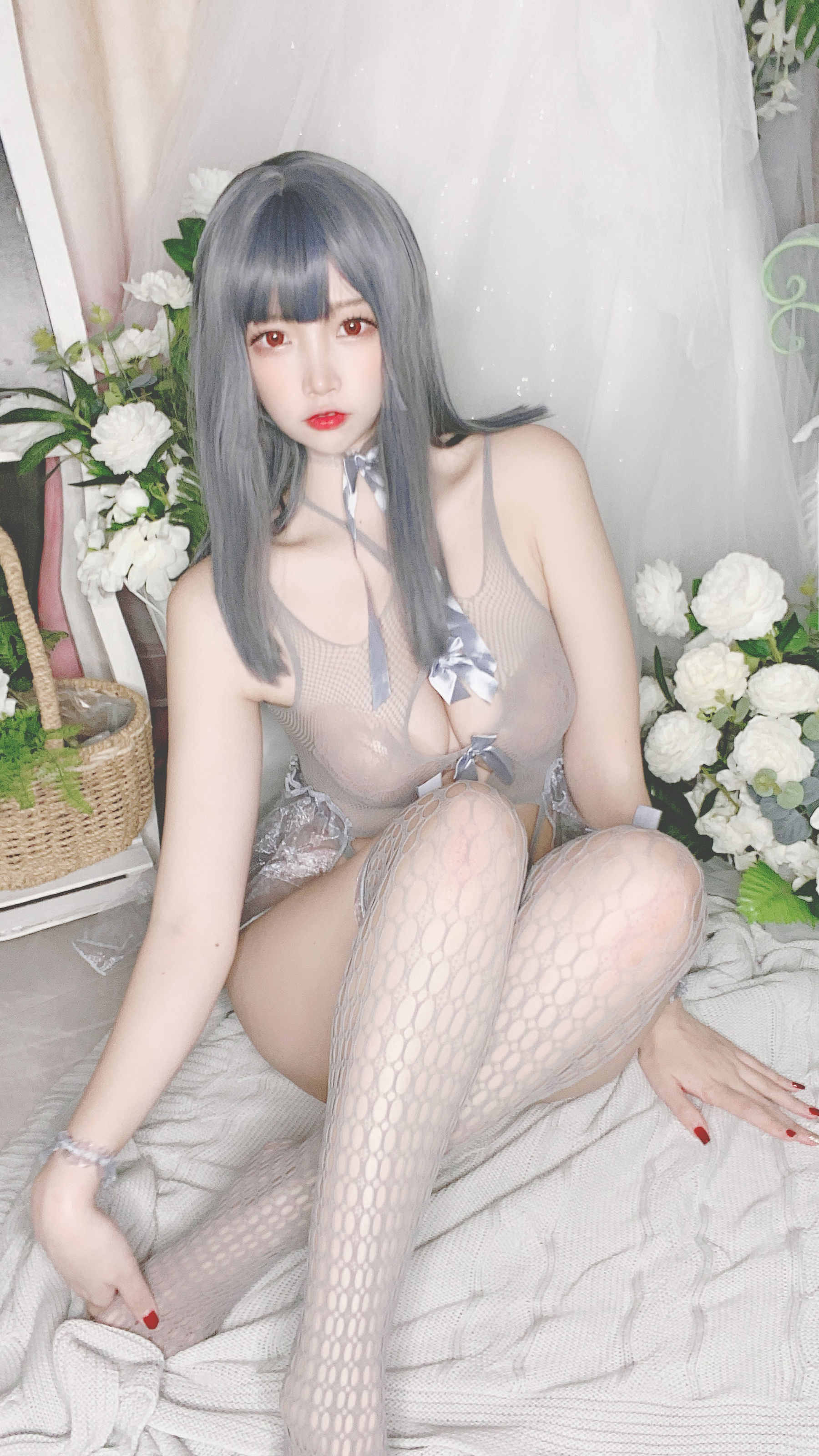 Cosplay photo Popular Coser Erzuo Nisa -Blue mesh bikini