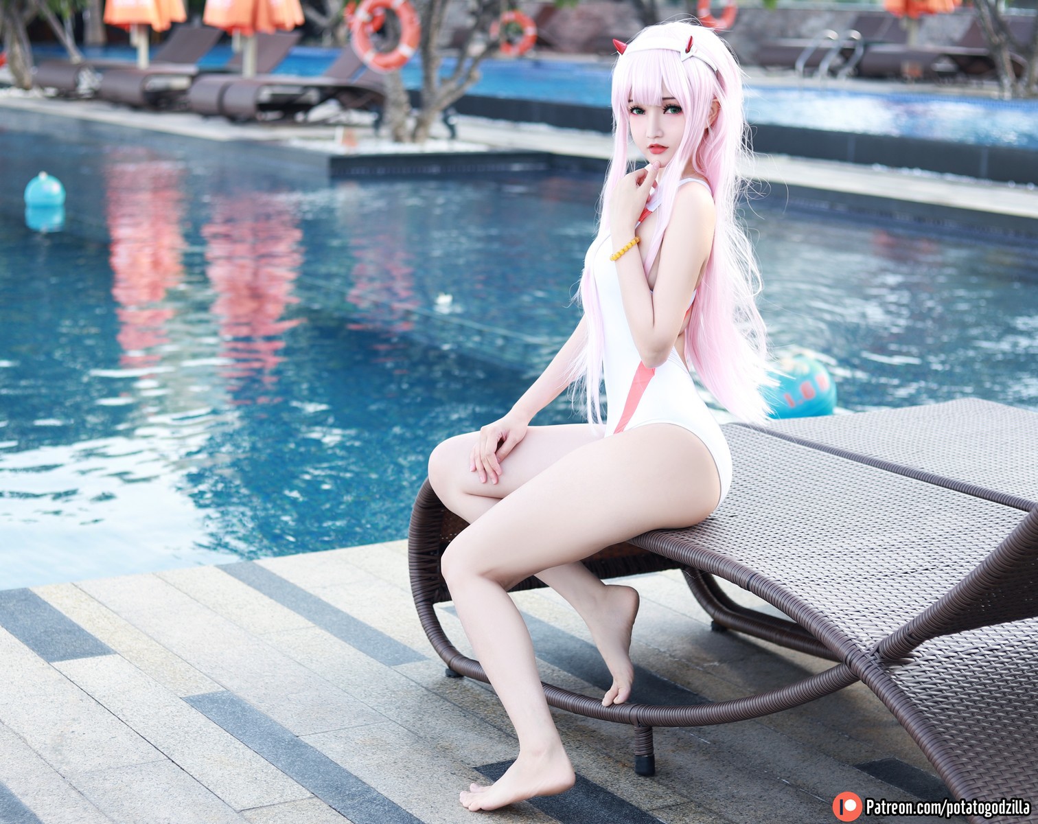 Cosplay Potato Godzilla Zero Two Swimsuit