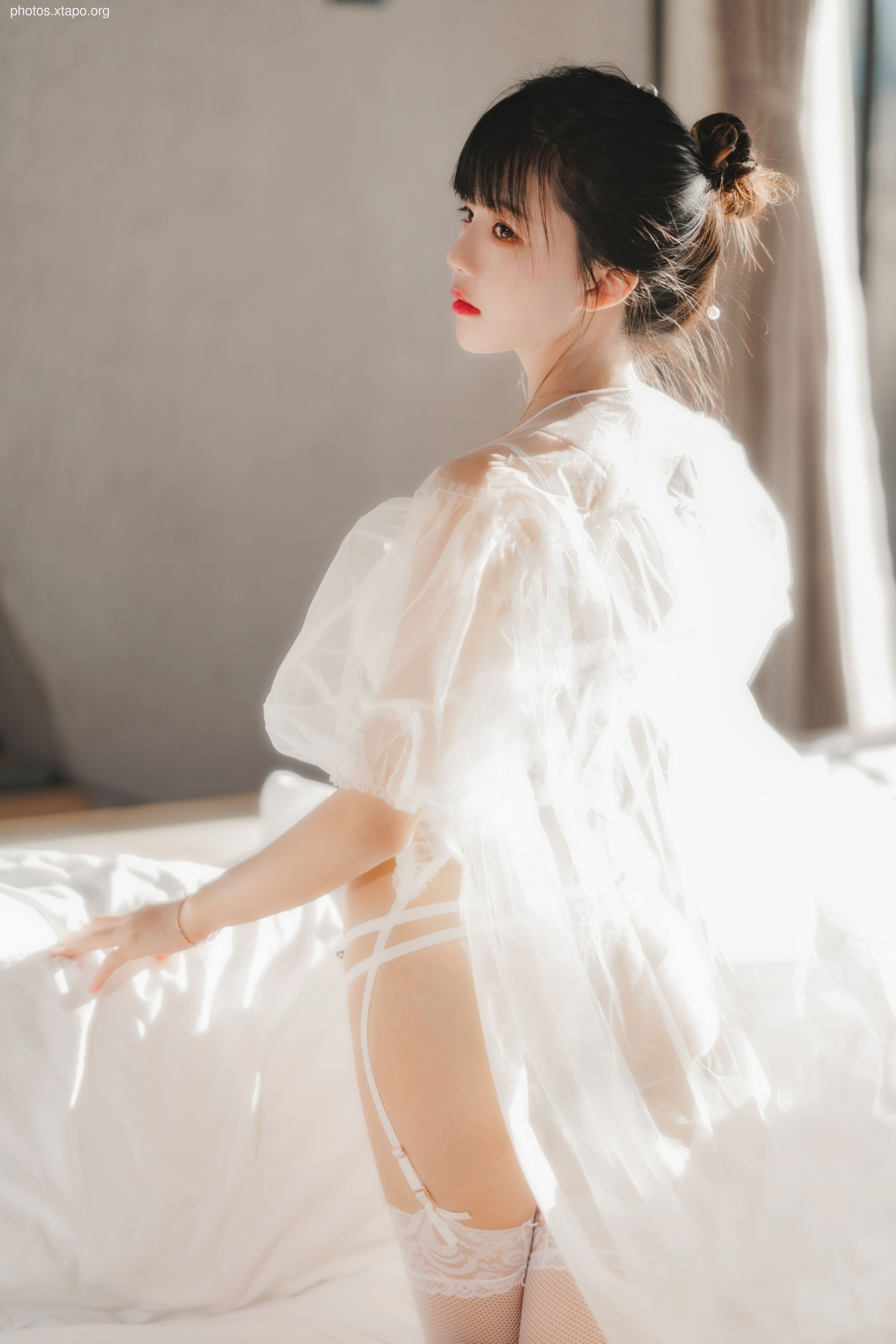 糖 桜 – -White gauze sugar