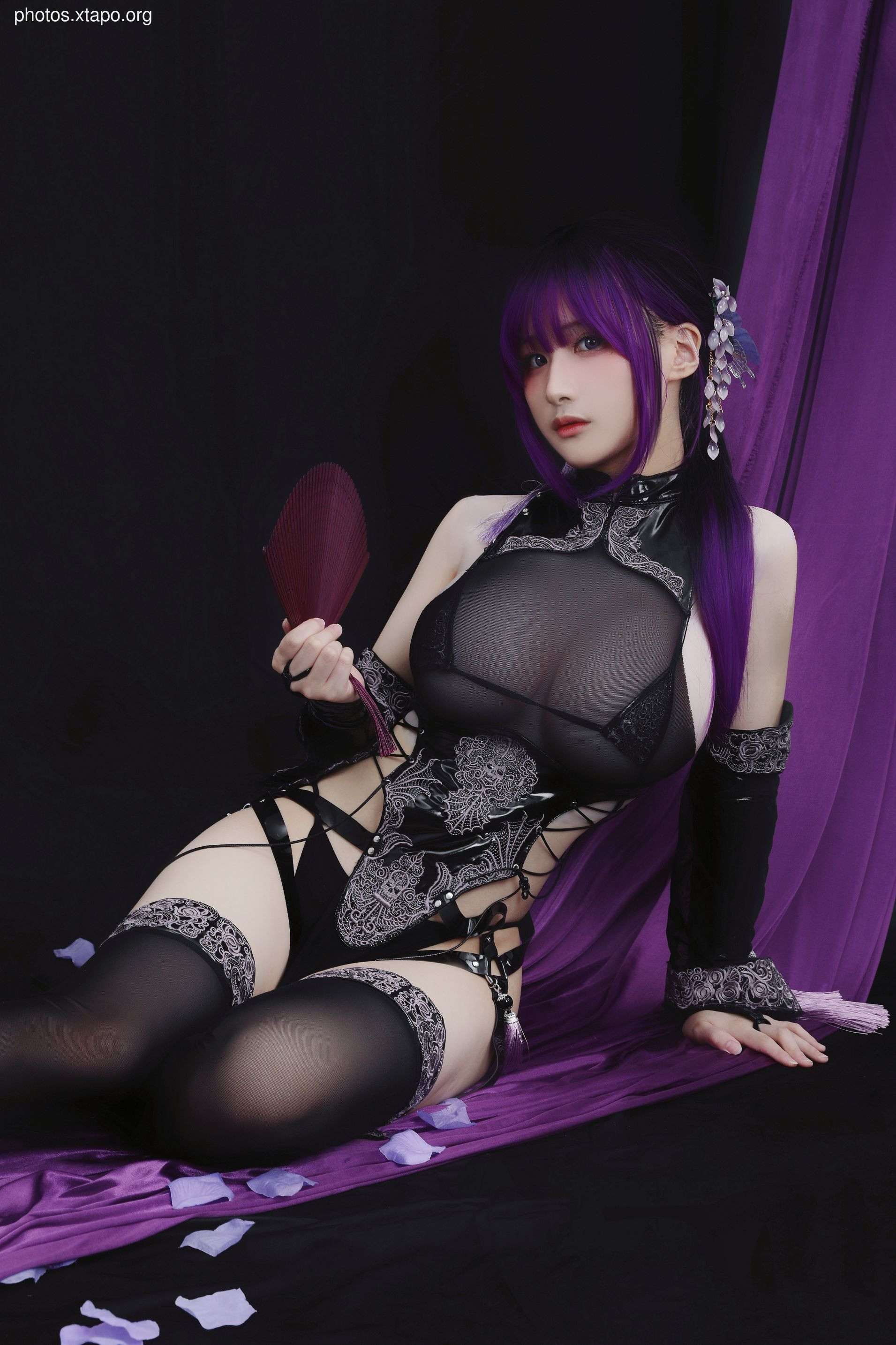 Younian Youmeko Purple Susi Cheongsam 35P-367MB