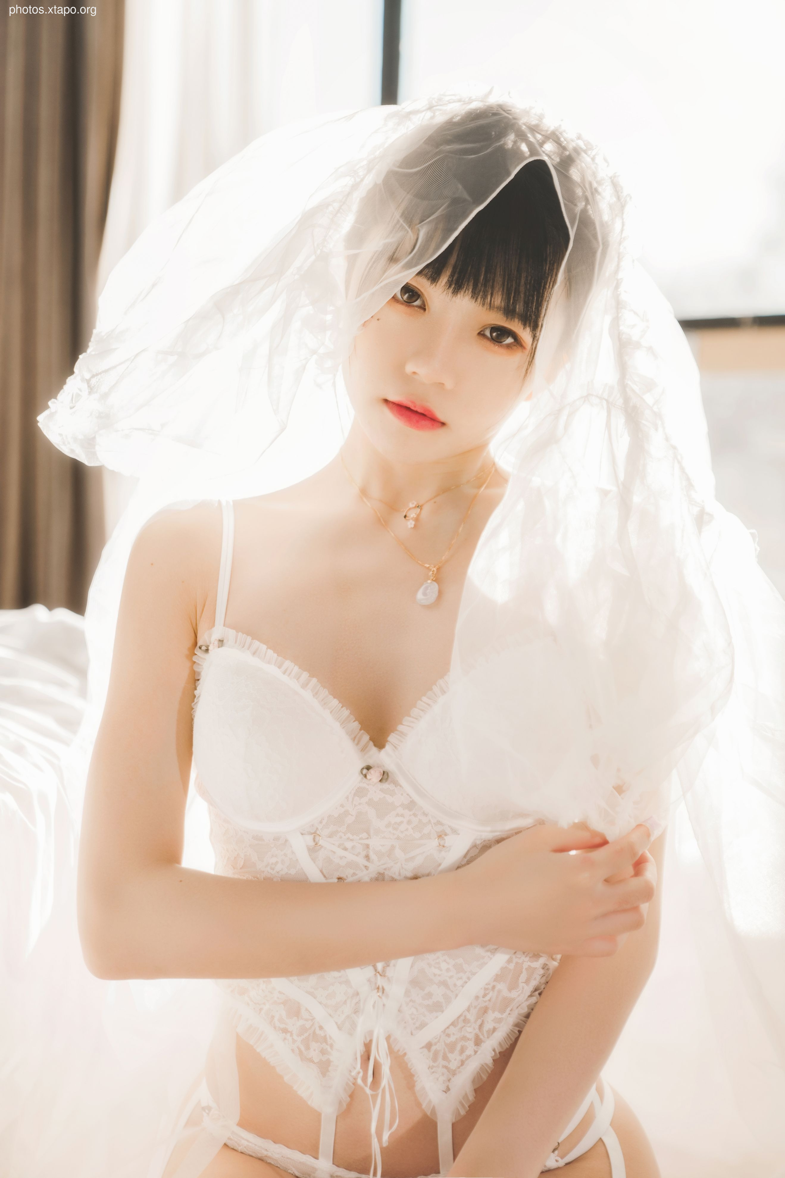 糖 桜 – -White gauze sugar