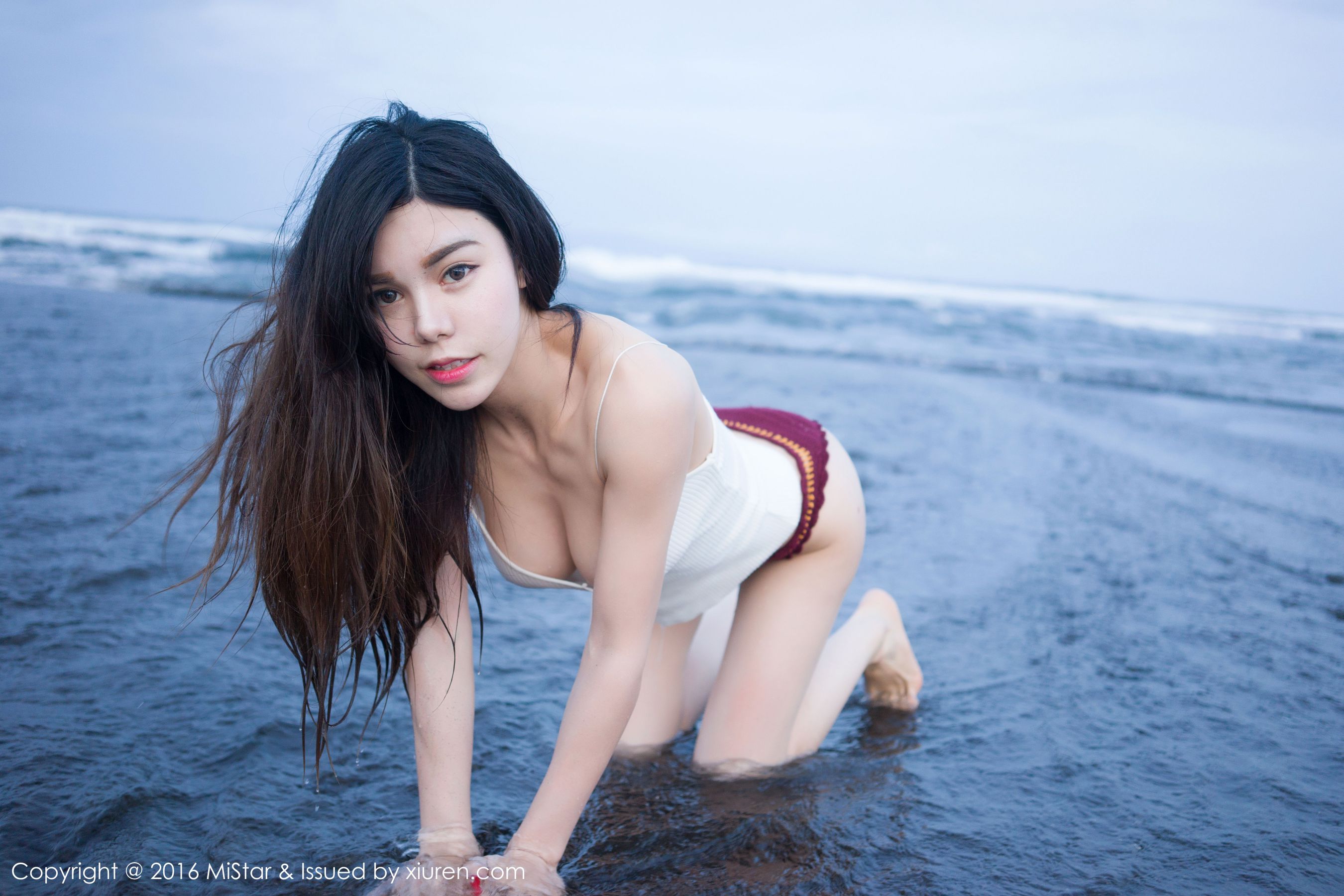 Shen Jiayu's Small vest on the beachbikini Meiyan Society MISTAR VOL.125