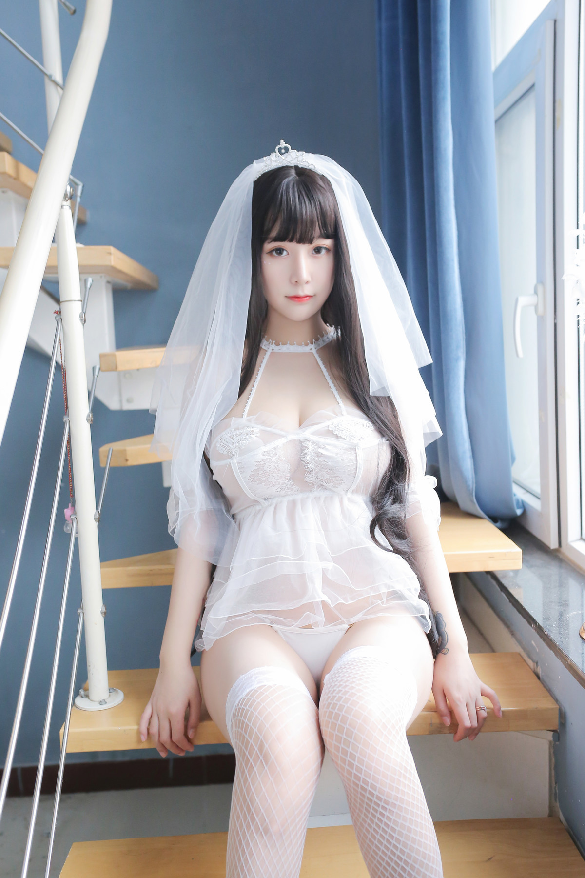 Cosplay Sakura Sakura Long Hair Wedding Dress Set.02