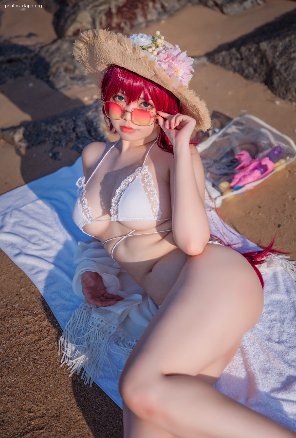 Network Beauty Daily_Ganlory Kukov Swimsuit theme seal semi -off -off sexy swimsuit show perfect figure temptation photo 40p