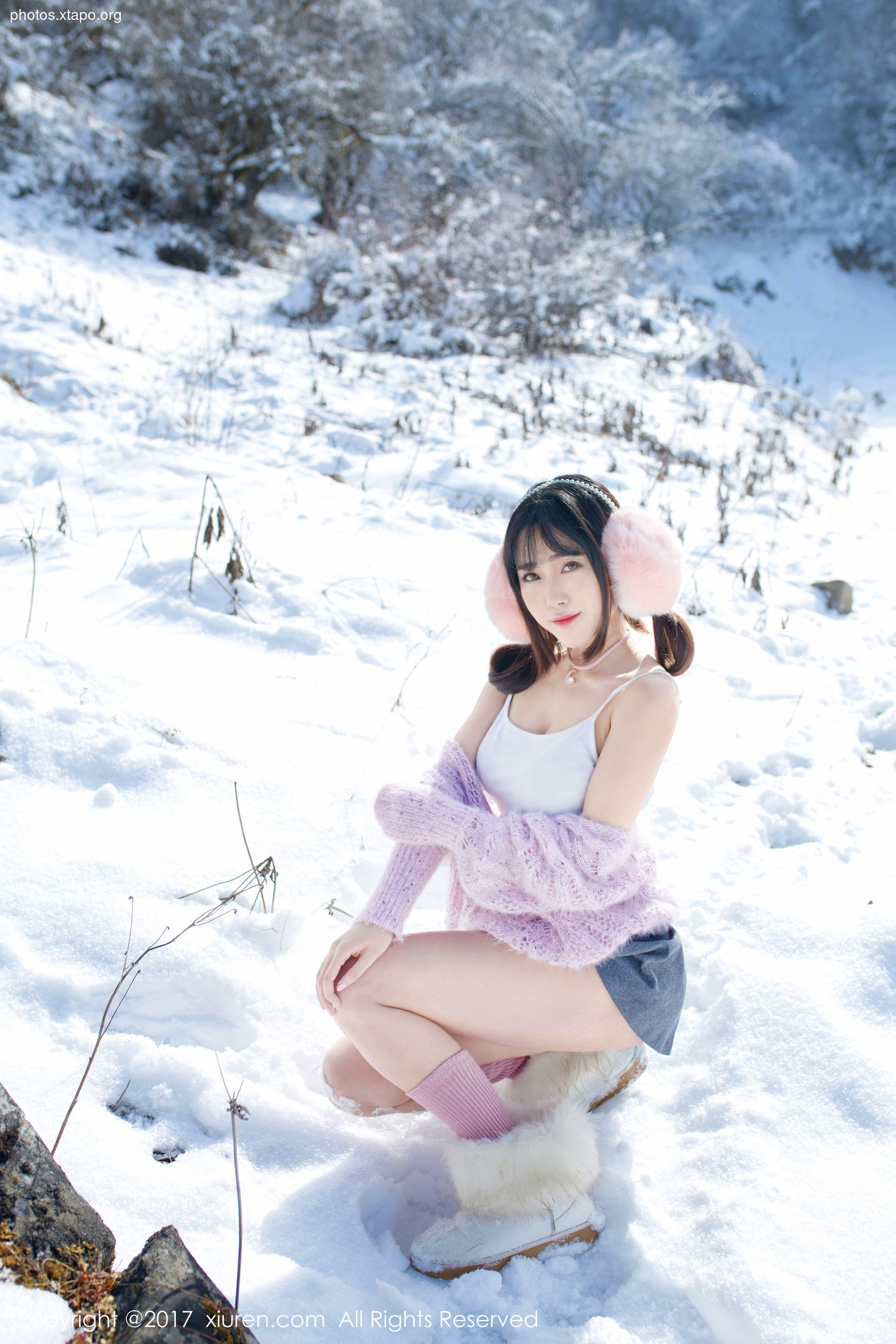 Dou Dou Liang Youlina Winter Snow Human Photography Xiuren No.720