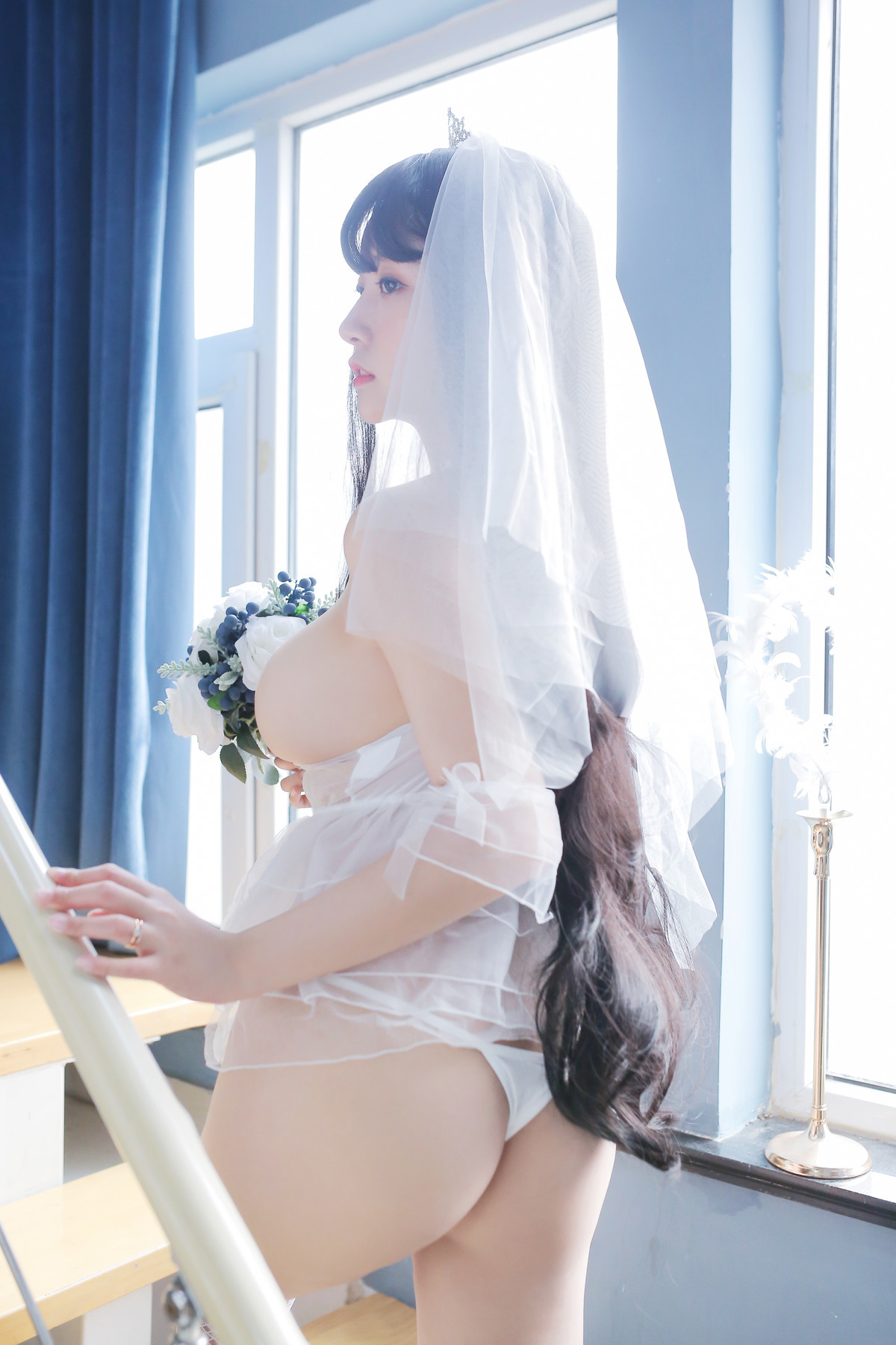 Cosplay Sakura Sakura Long Hair Wedding Dress Set.02
