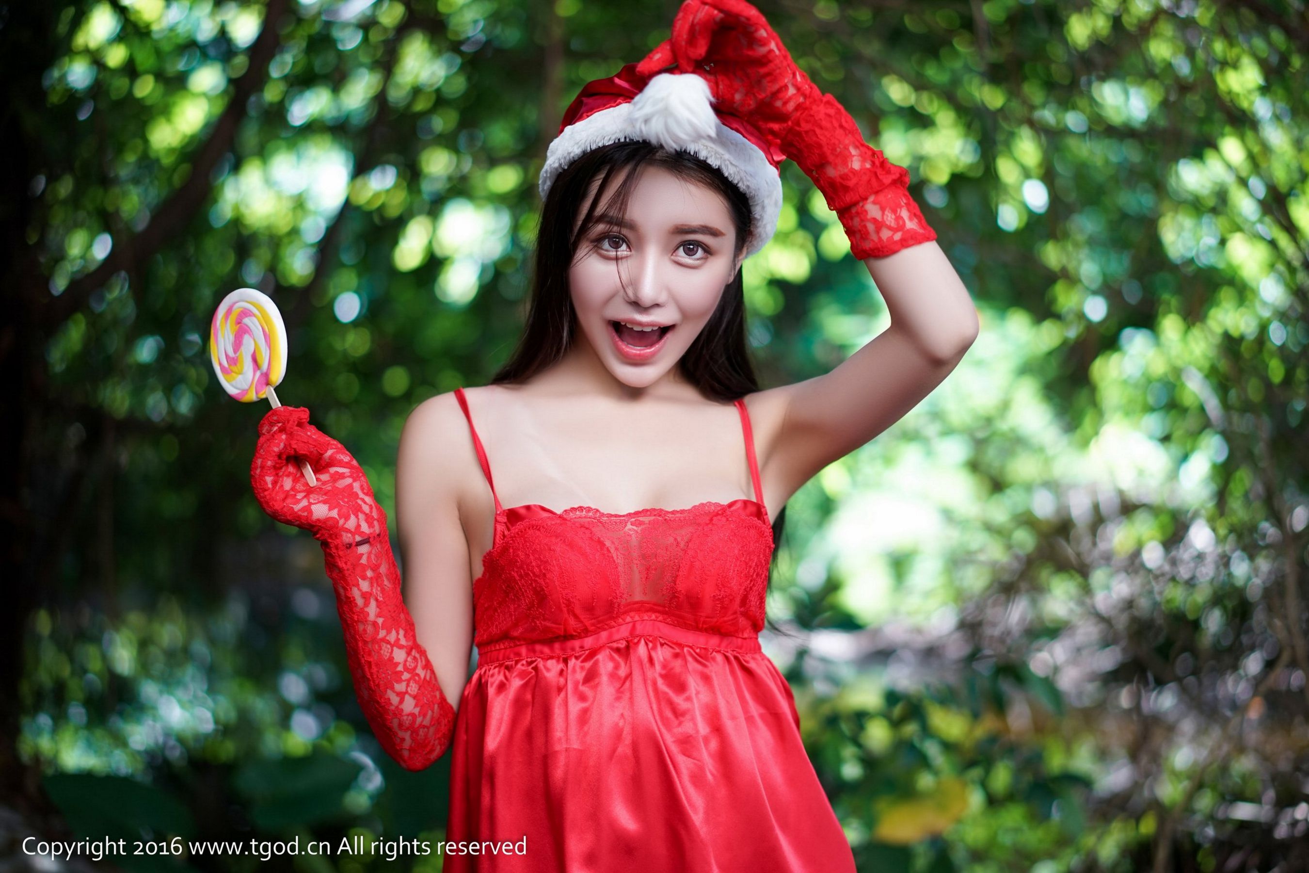 Xu Yanxin Mandy Angel -like smile Maid Christmas costume Push Goddess TGOD