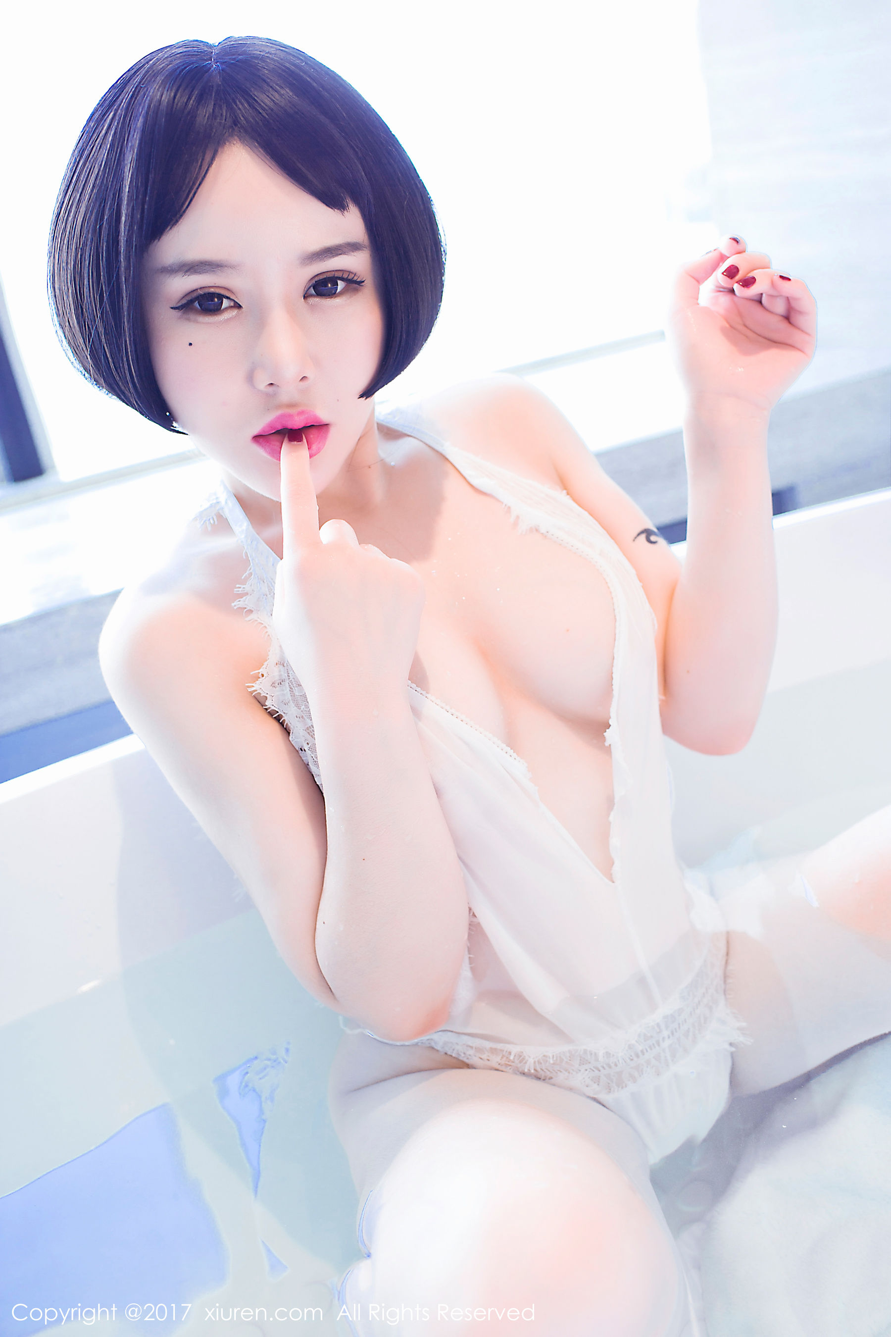 Youxi Lace Bath Wet BodyPink Embroidered Underwear Xiuren No.770