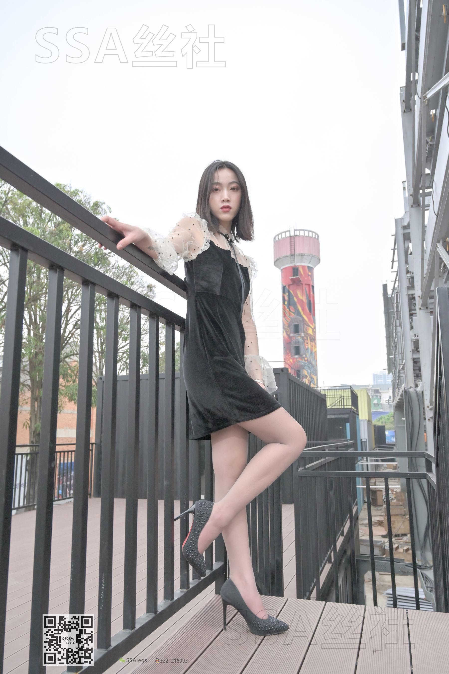 SSA Silk Club Super Clear photo NO.096 Dajie Street shooting leg mold ash silk