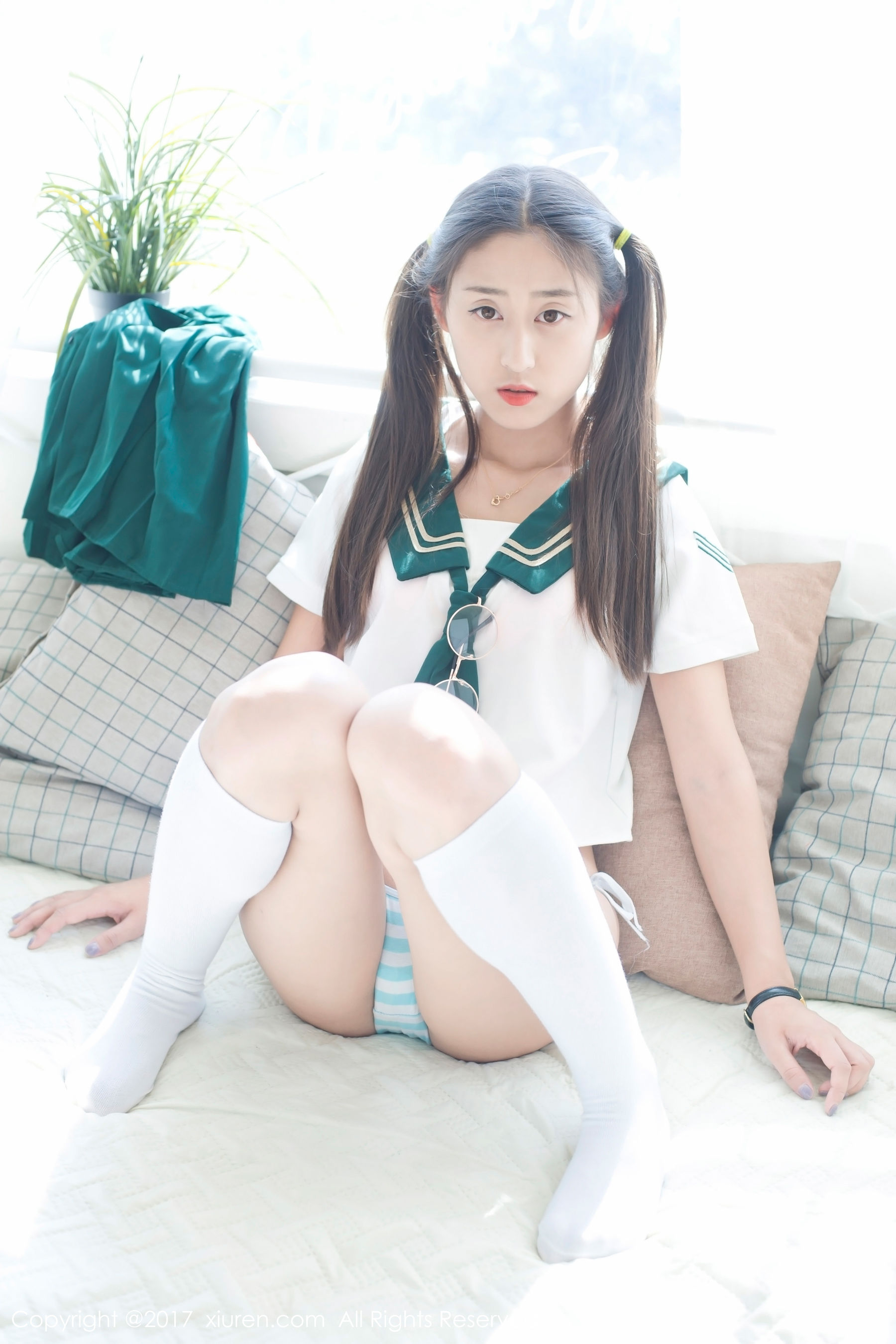 Yu Han Iris Student UniformPetal Underwear Xiuren No.802