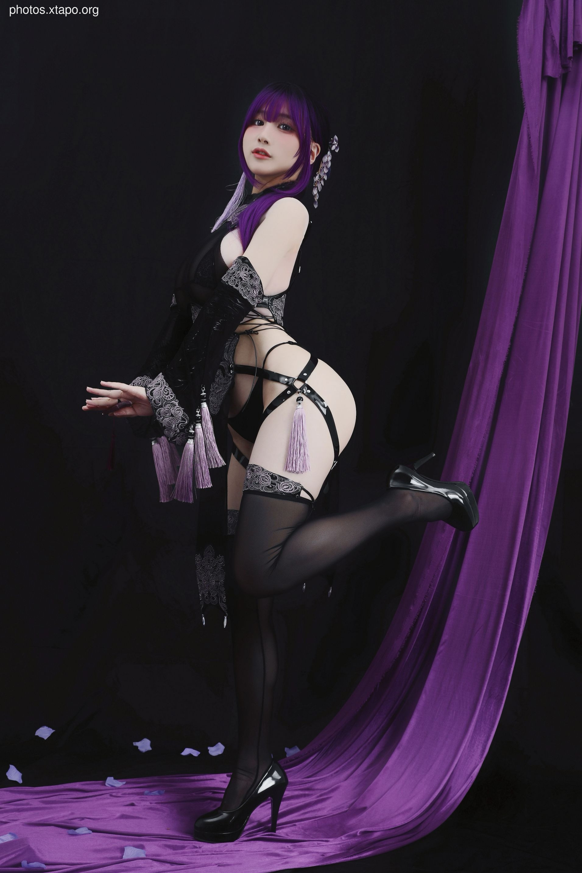 Younian Youmeko Purple Susi Cheongsam 35P-367MB