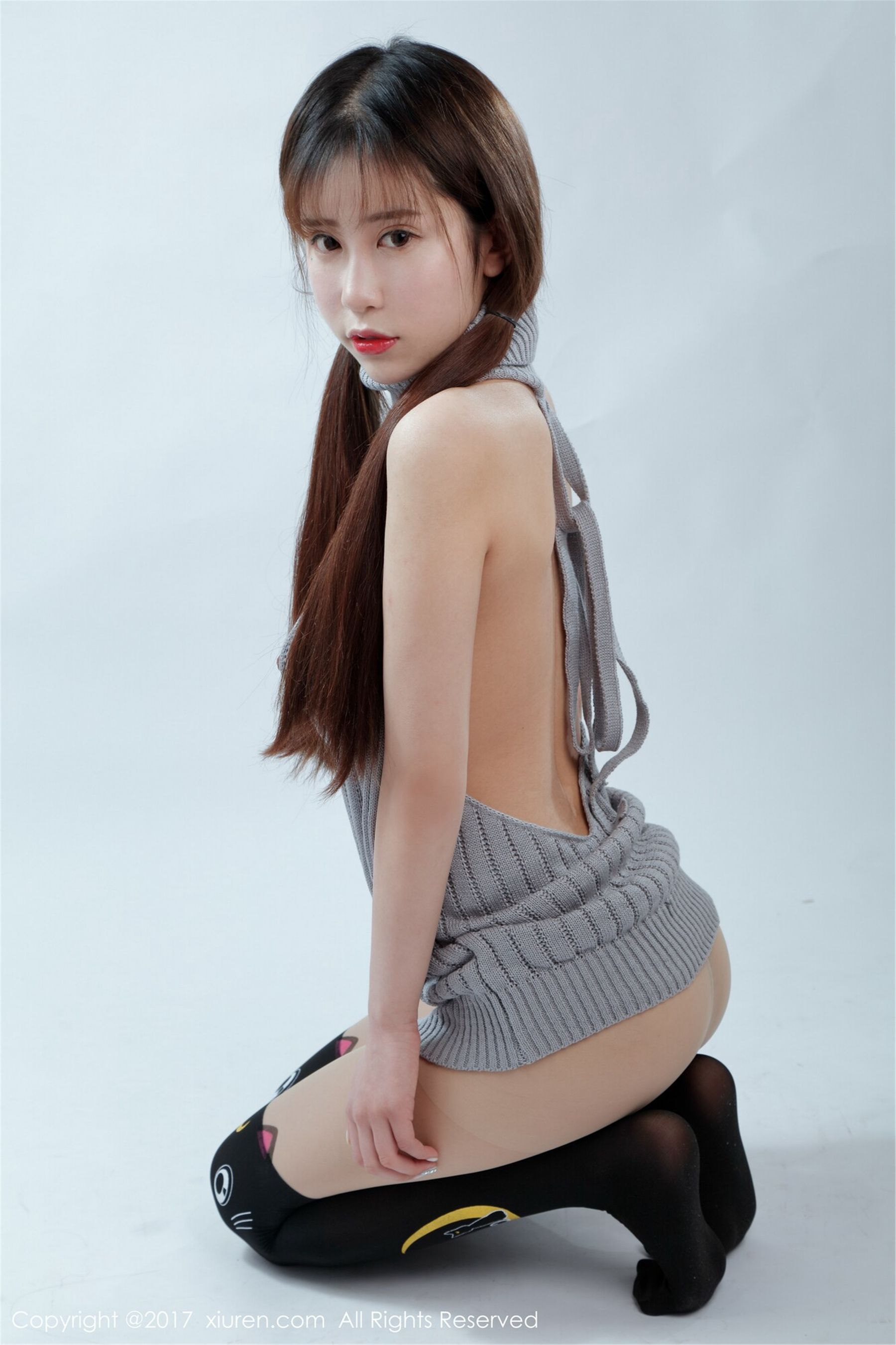 Loli Youyou Sauce Open Back Sweat and Black Stockings Xiuren Xiuren No.749