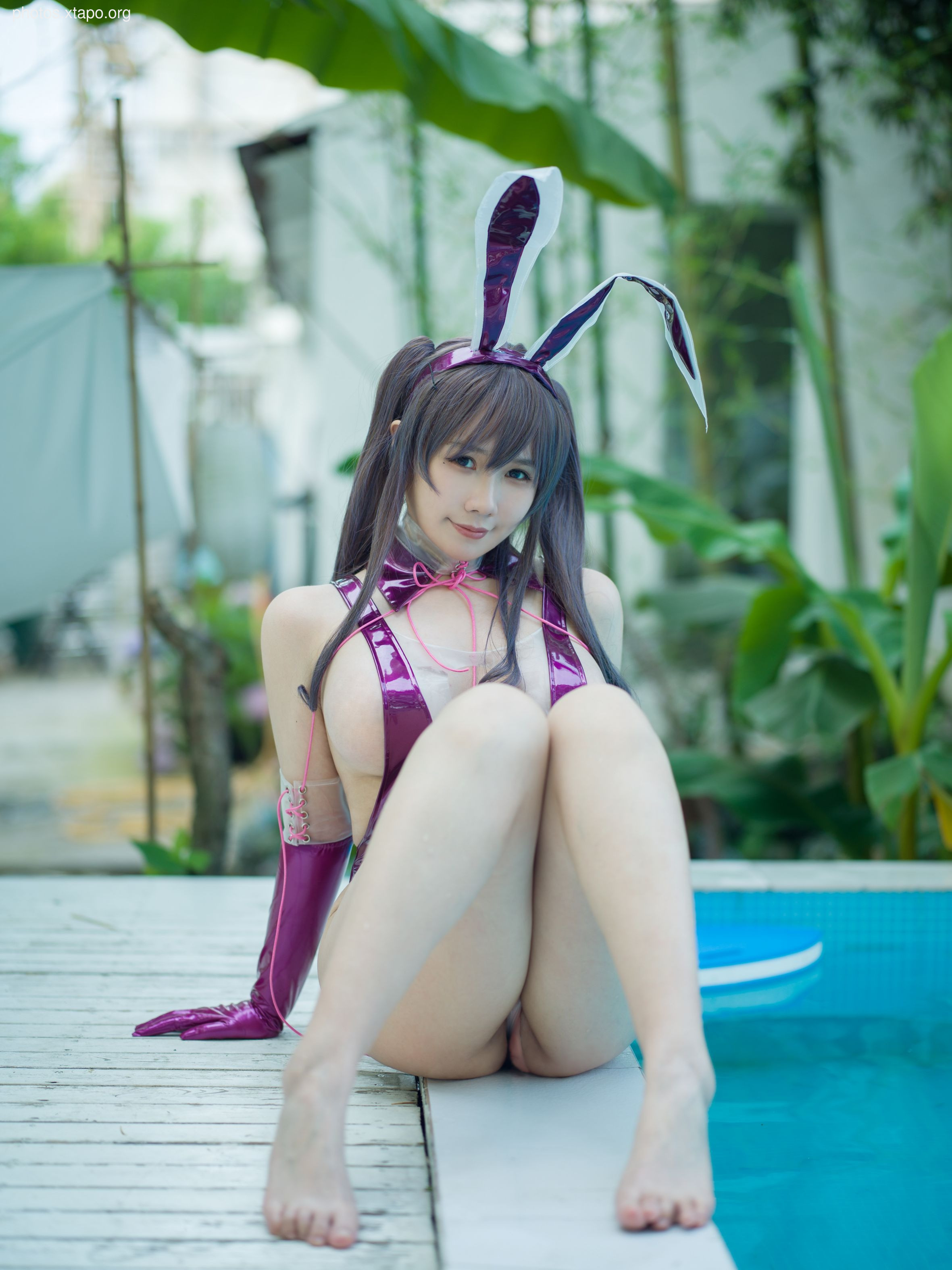 Twist sauce -purple transparent swimsuit