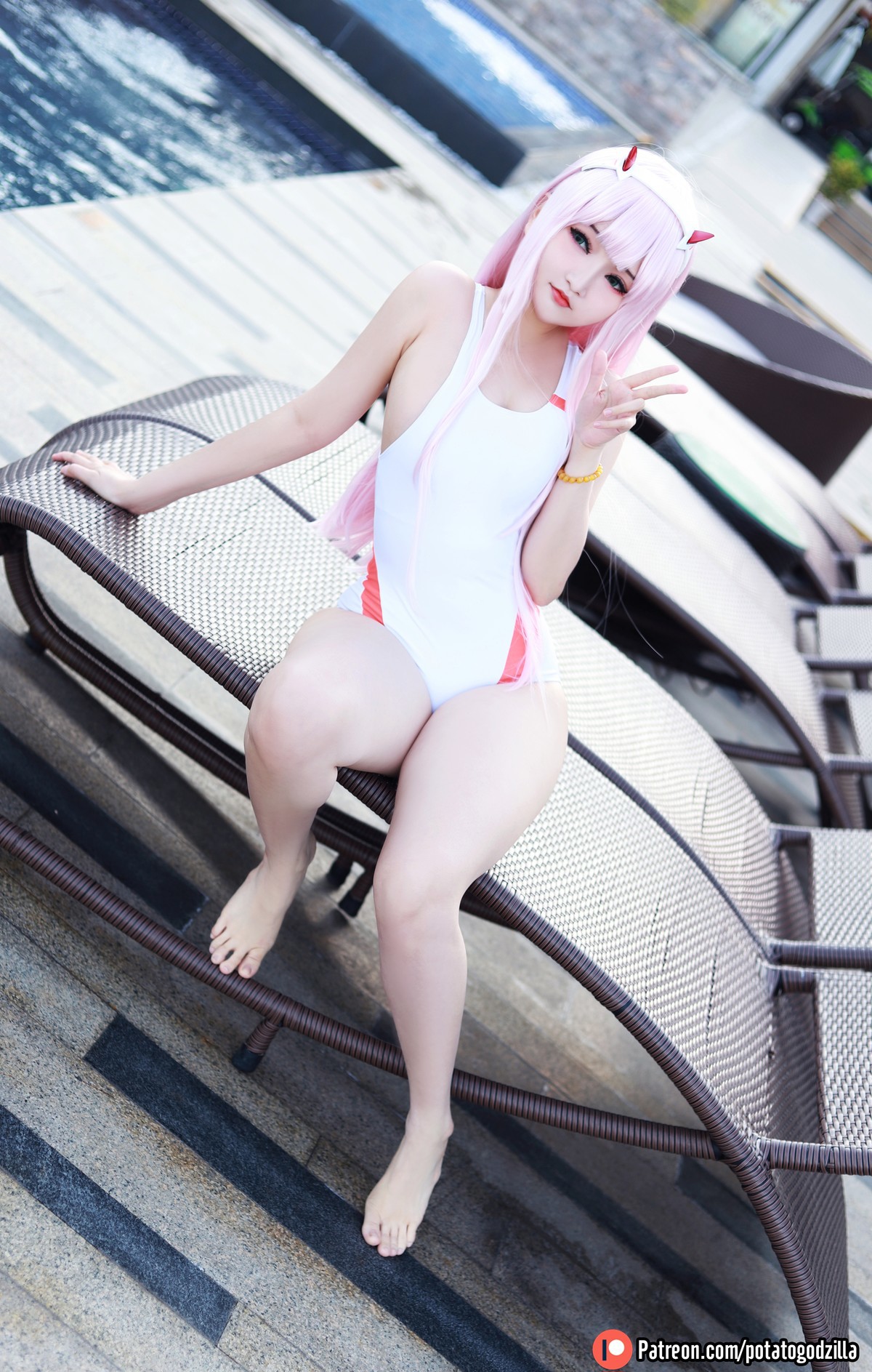 Cosplay Potato Godzilla Zero Two Swimsuit