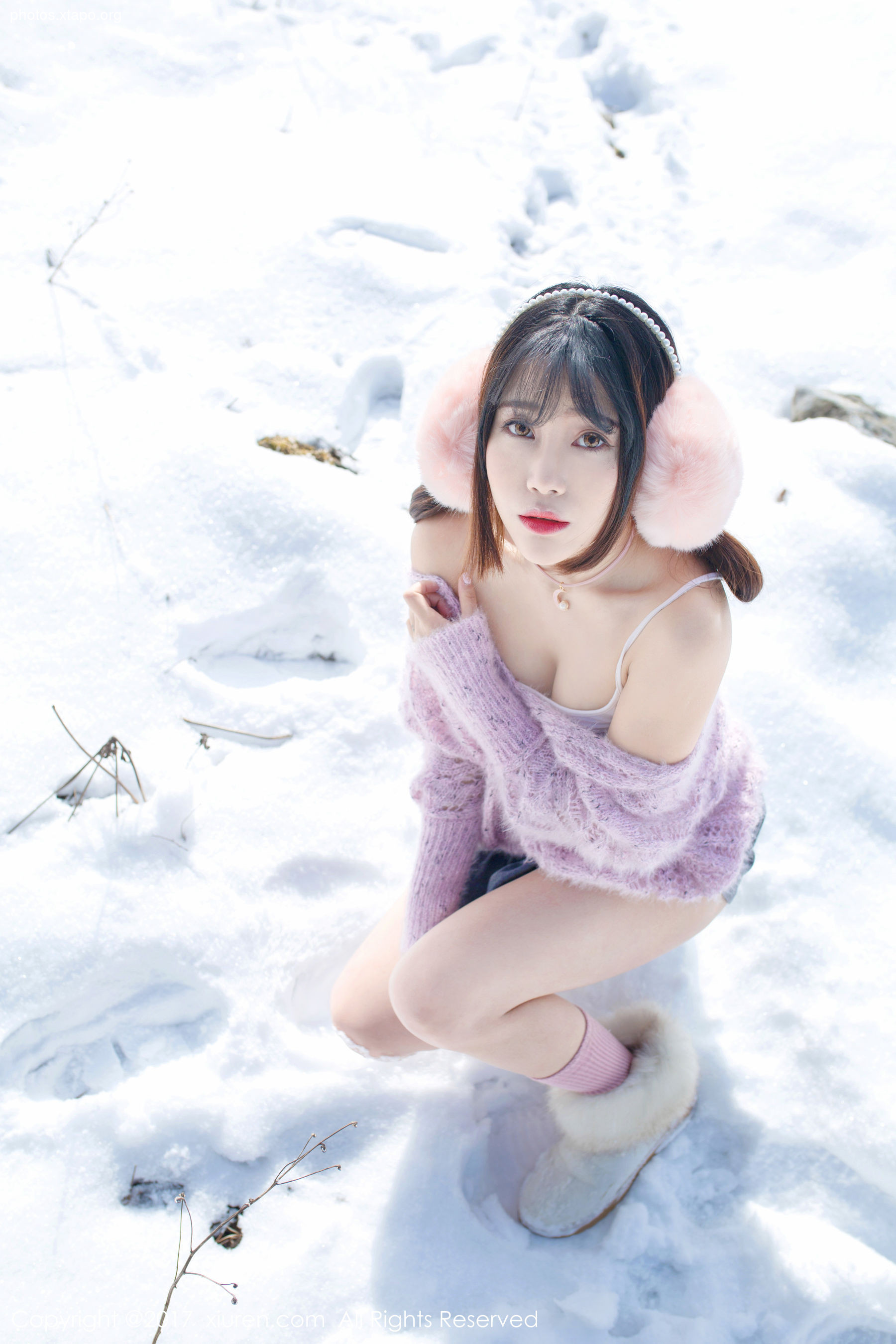 Dou Dou Liang Youlina Winter Snow Human Photography Xiuren No.720