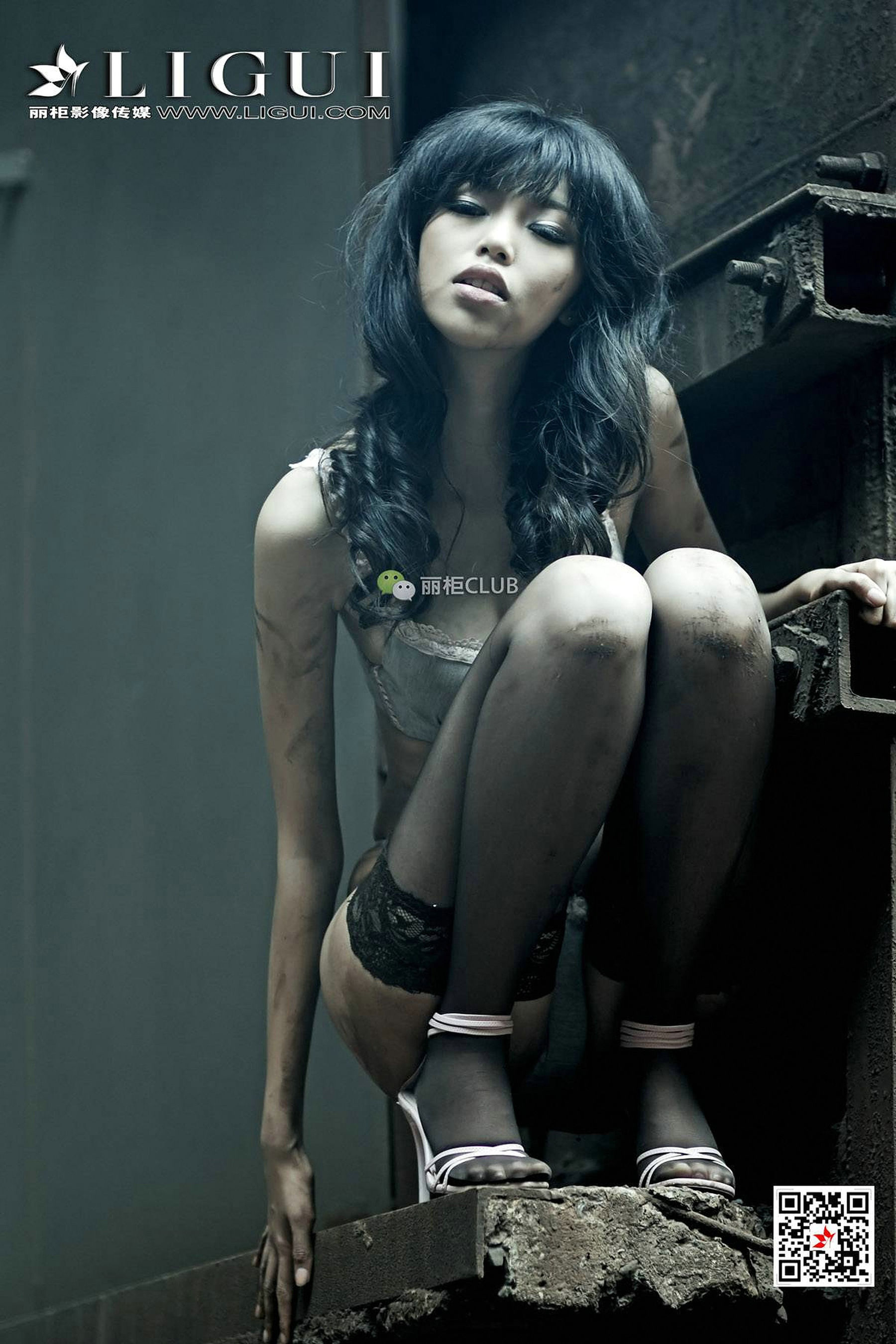 Leg Model Meng Lu Black Silk Portrait Photography LIGUI