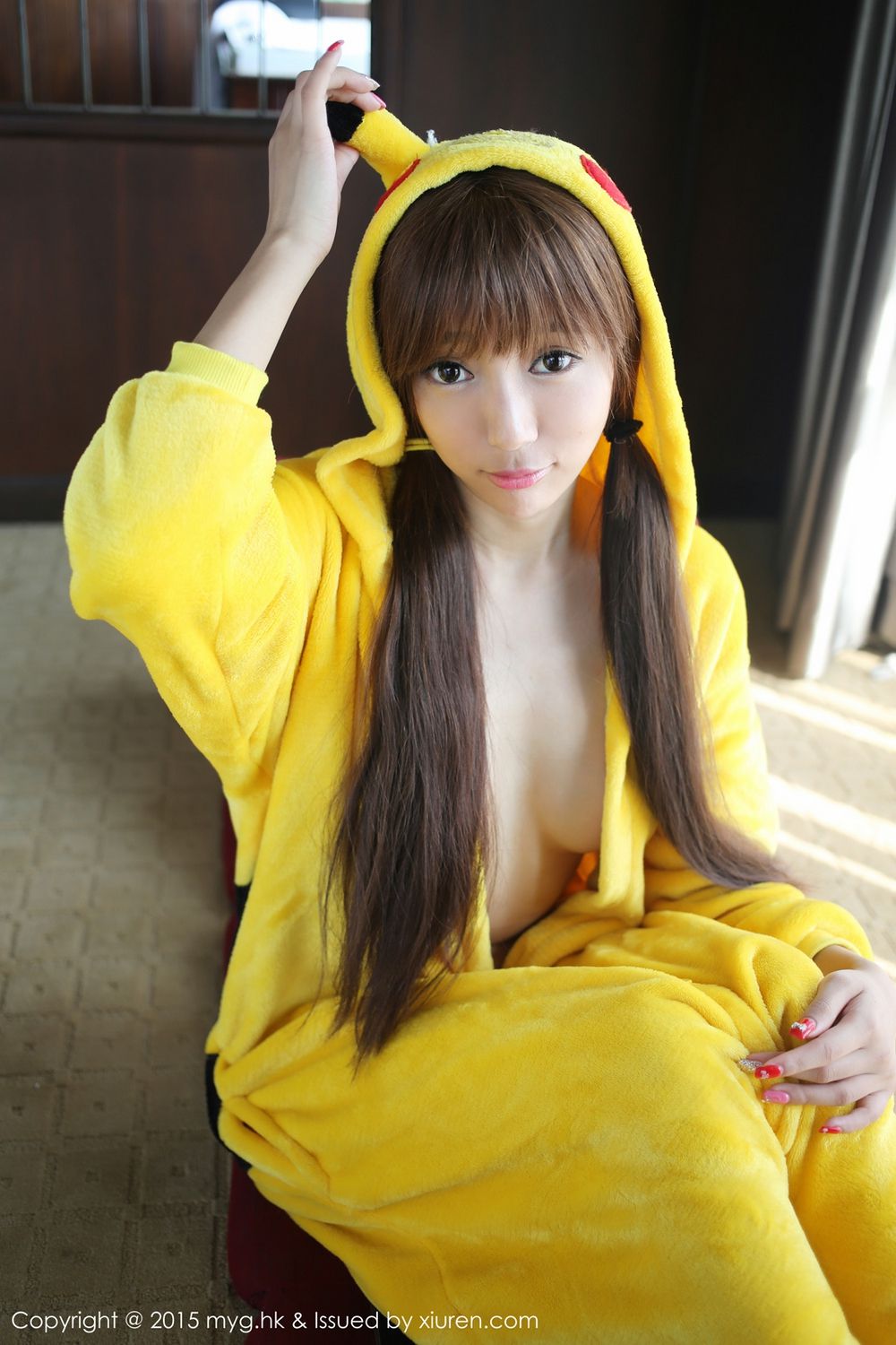 Wang Xinyao Yanni Thailand's Chiang Mai Brigade street shotbathrobePikachu Miyuan Pavilion Mygirl VOL.095