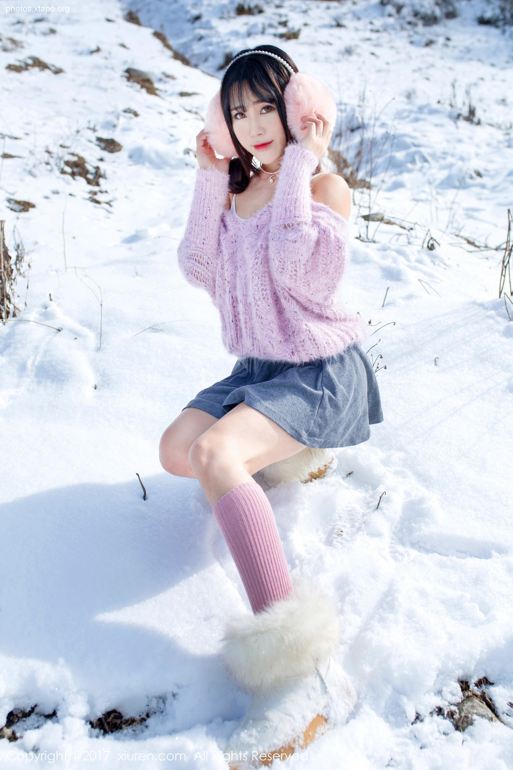 Dou Dou Liang Youlina Winter Snow Human Photography Xiuren No.720