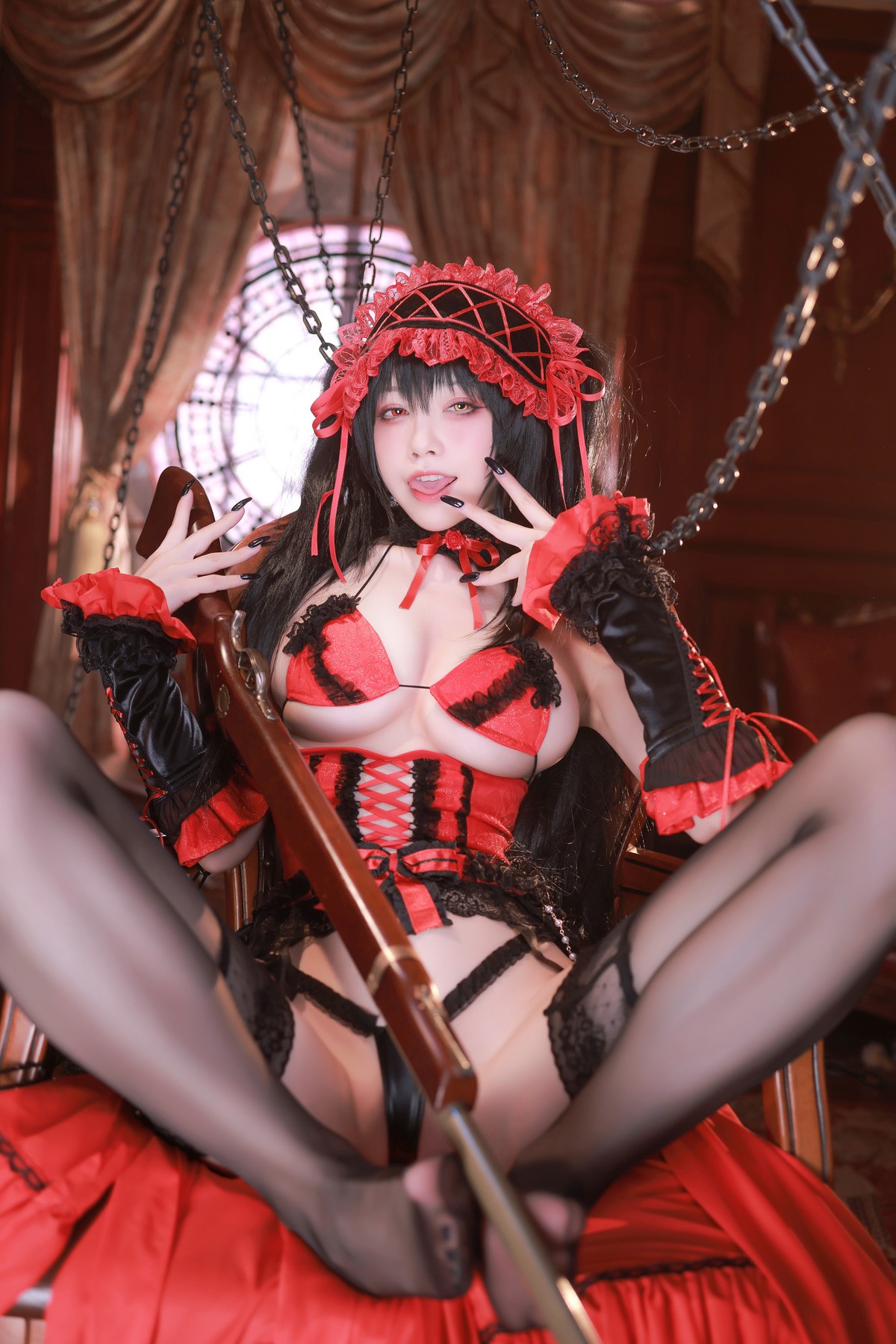 Shui Miao aqua Cosplay Tokisaki Kurumi