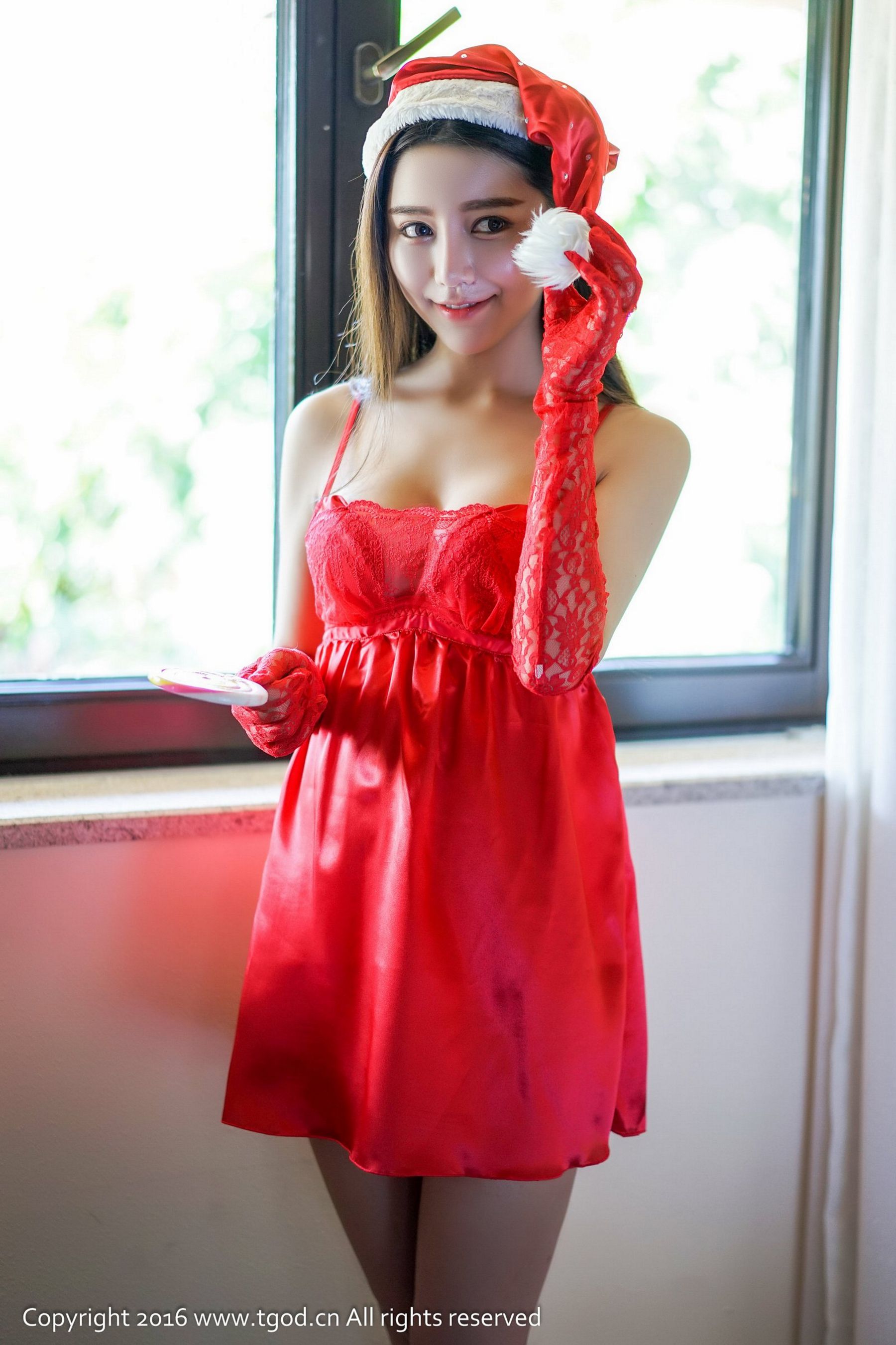 Xu Yanxin Mandy Angel -like smile Maid Christmas costume Push Goddess TGOD