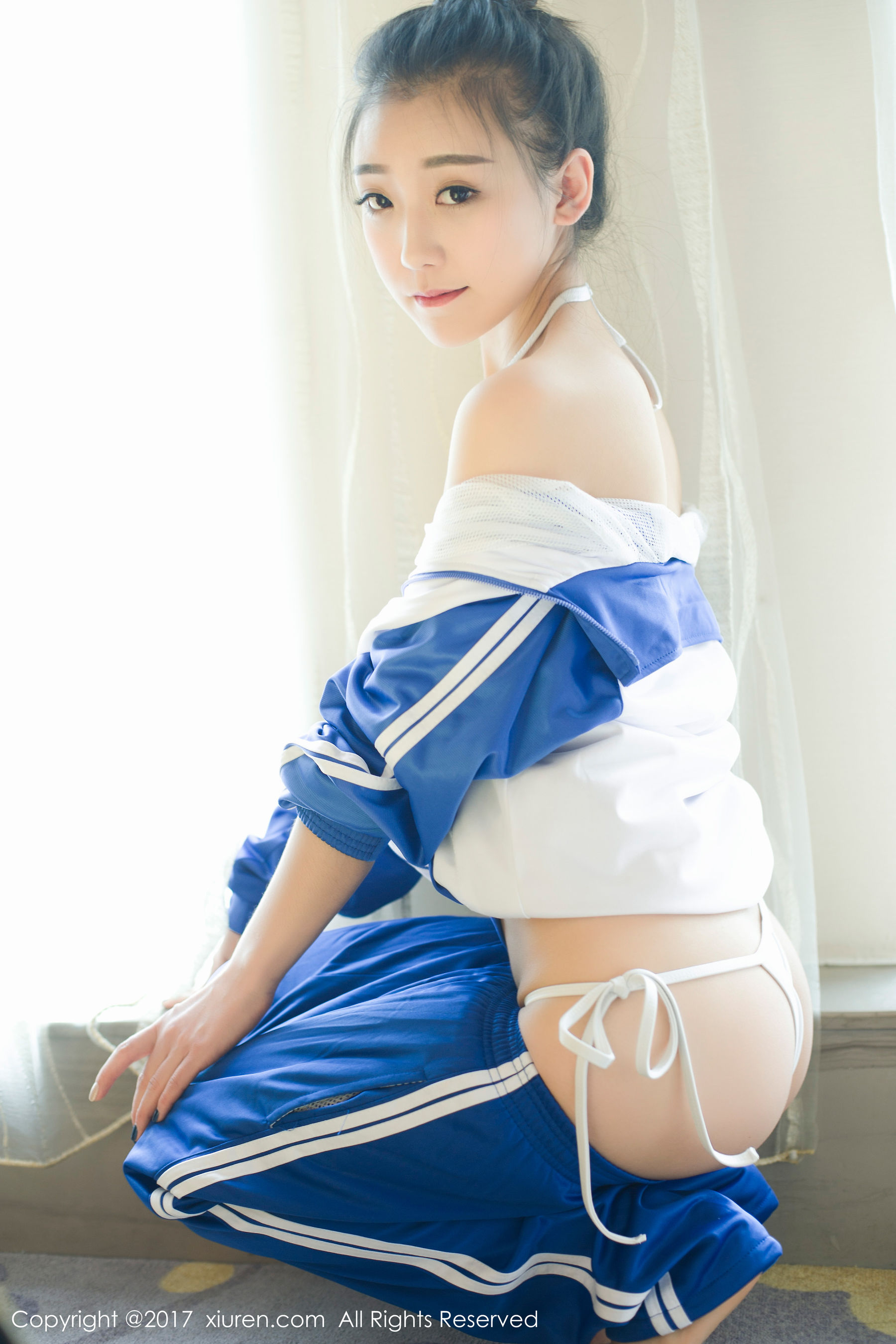 Model Chen Meng's Jasmine -like Fresh and Thorough Girl Temptation Xiuren No.690