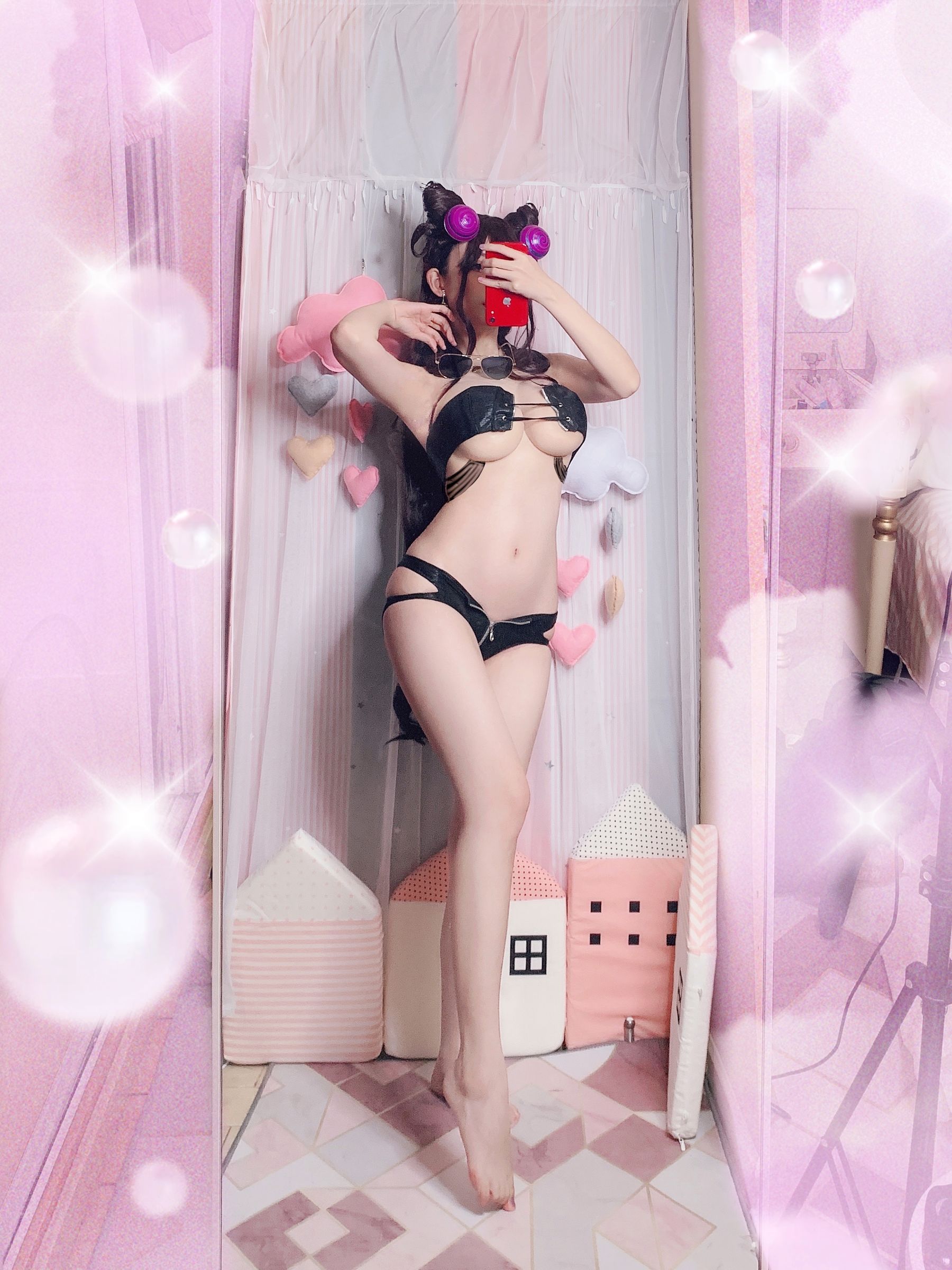 COS Welfare Rioko Liangliangzi Purple Top Swimsuit