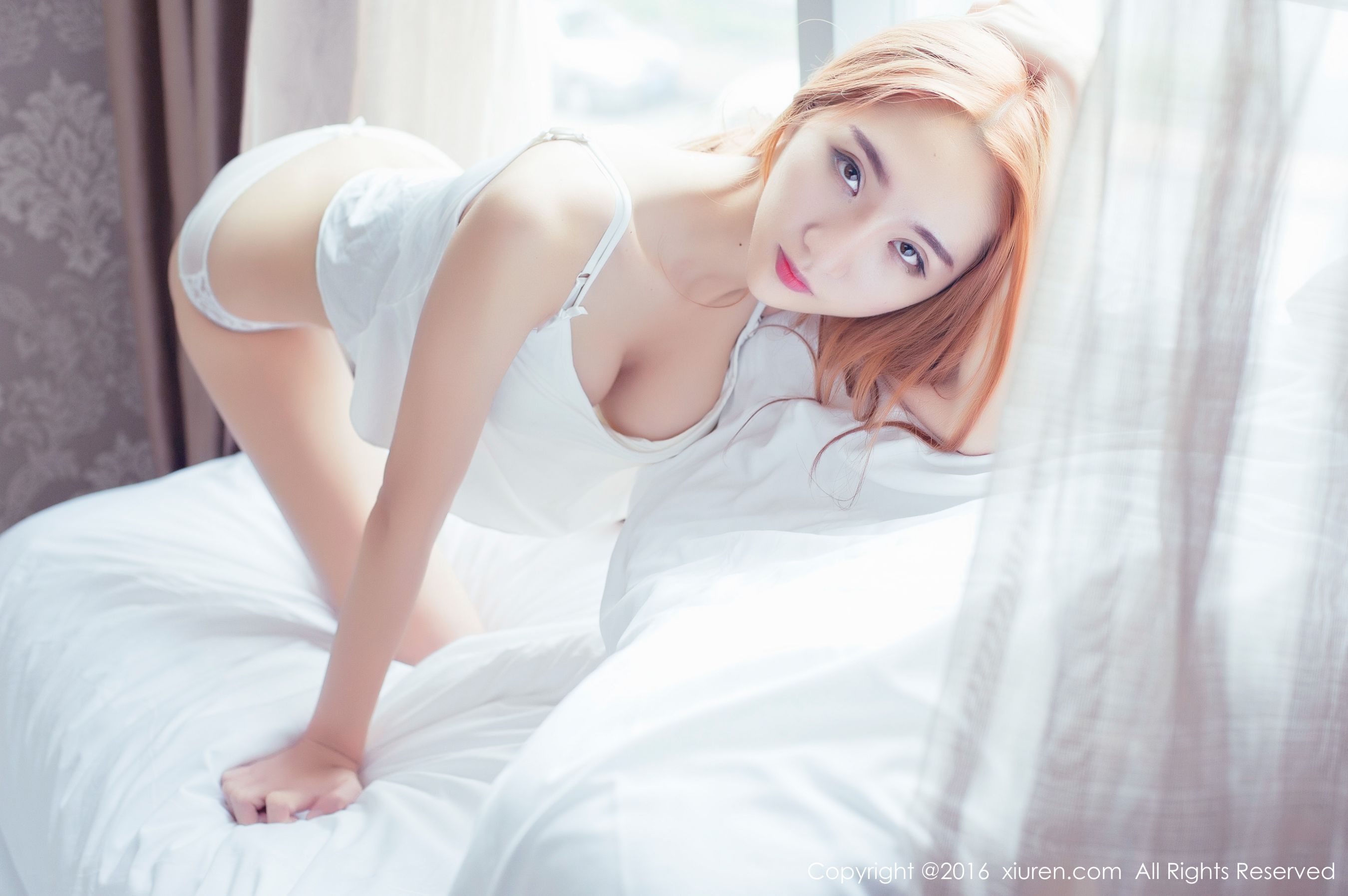 Beauty singer @Wuli Yan Su Pink underwear, lace pajamas, and vacuum suspenders Xiuren No.619