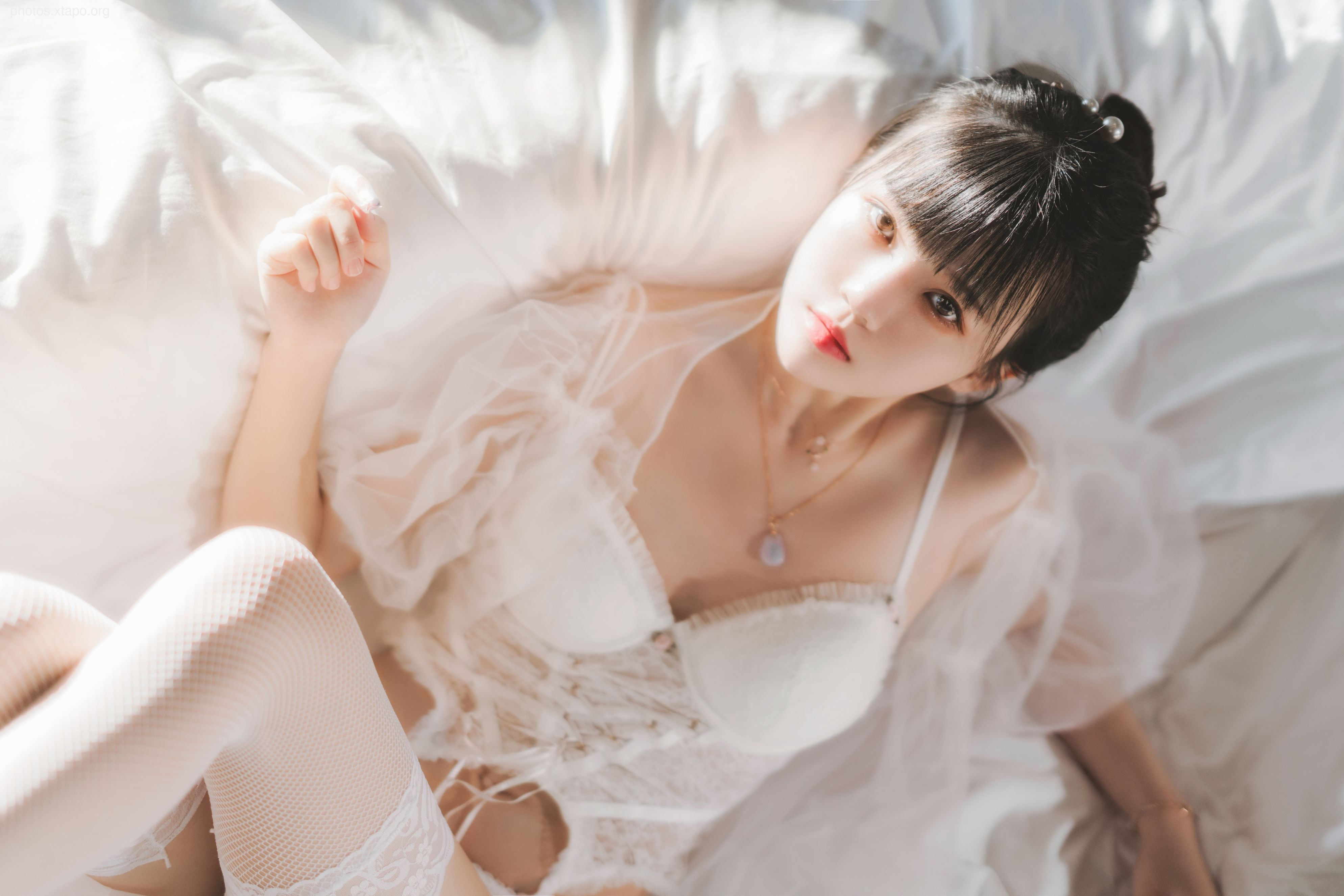 糖 桜 – -White gauze sugar