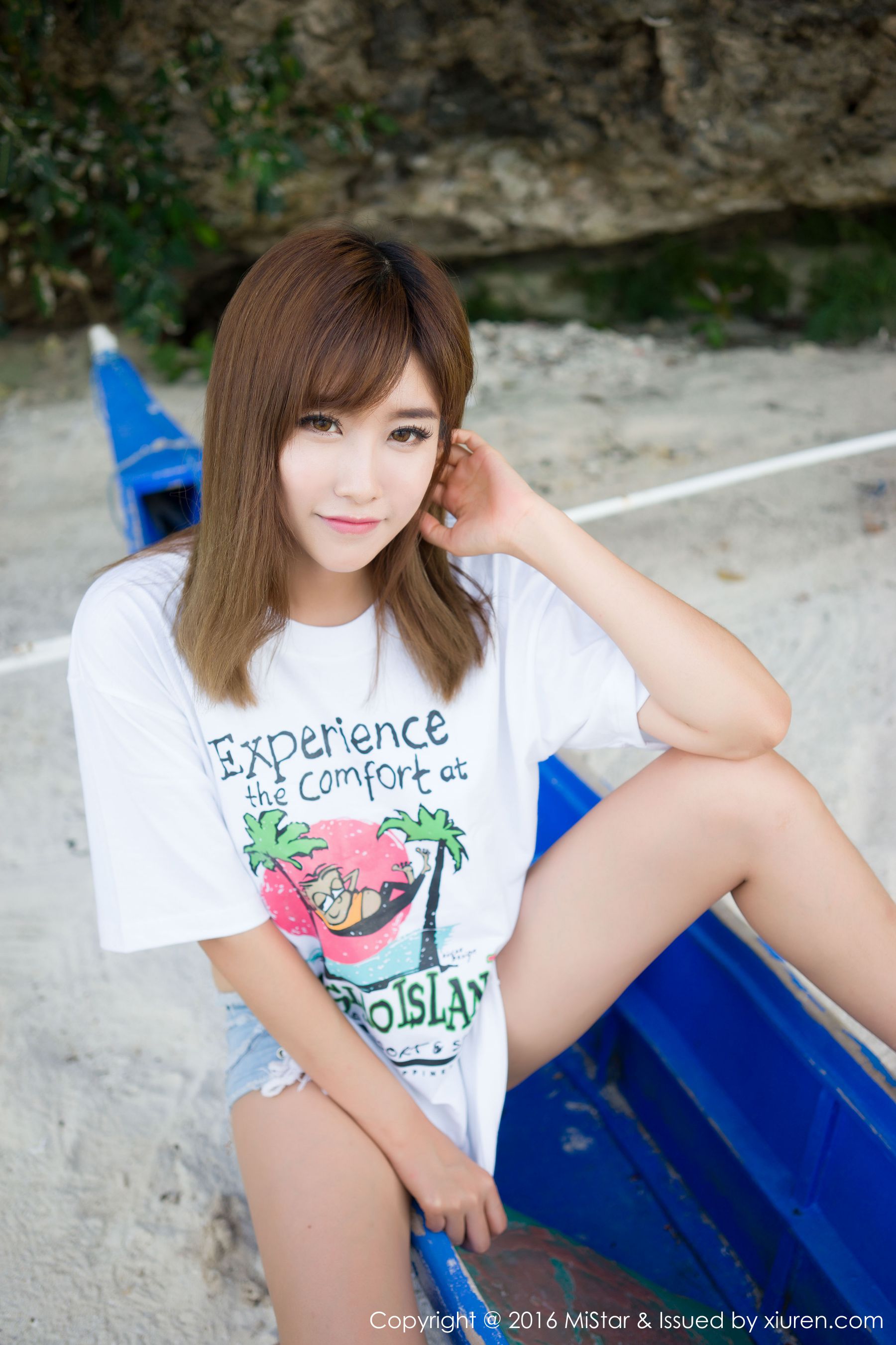 Cheng Xiaoya is not annoying Mint Island Travel hot pants T -shirtswimsuit Meiyan Club MISTAR Vol.063