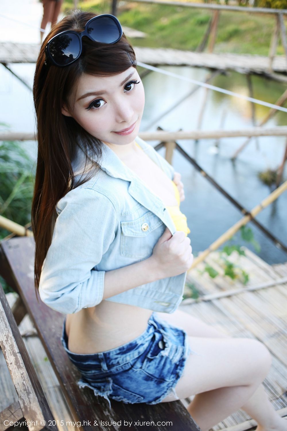 Mara sauce Thailand's Chiang Mai Tour denim hot pantsbeautiful tulle Miyuan Pavilion Mygirl VOL.094