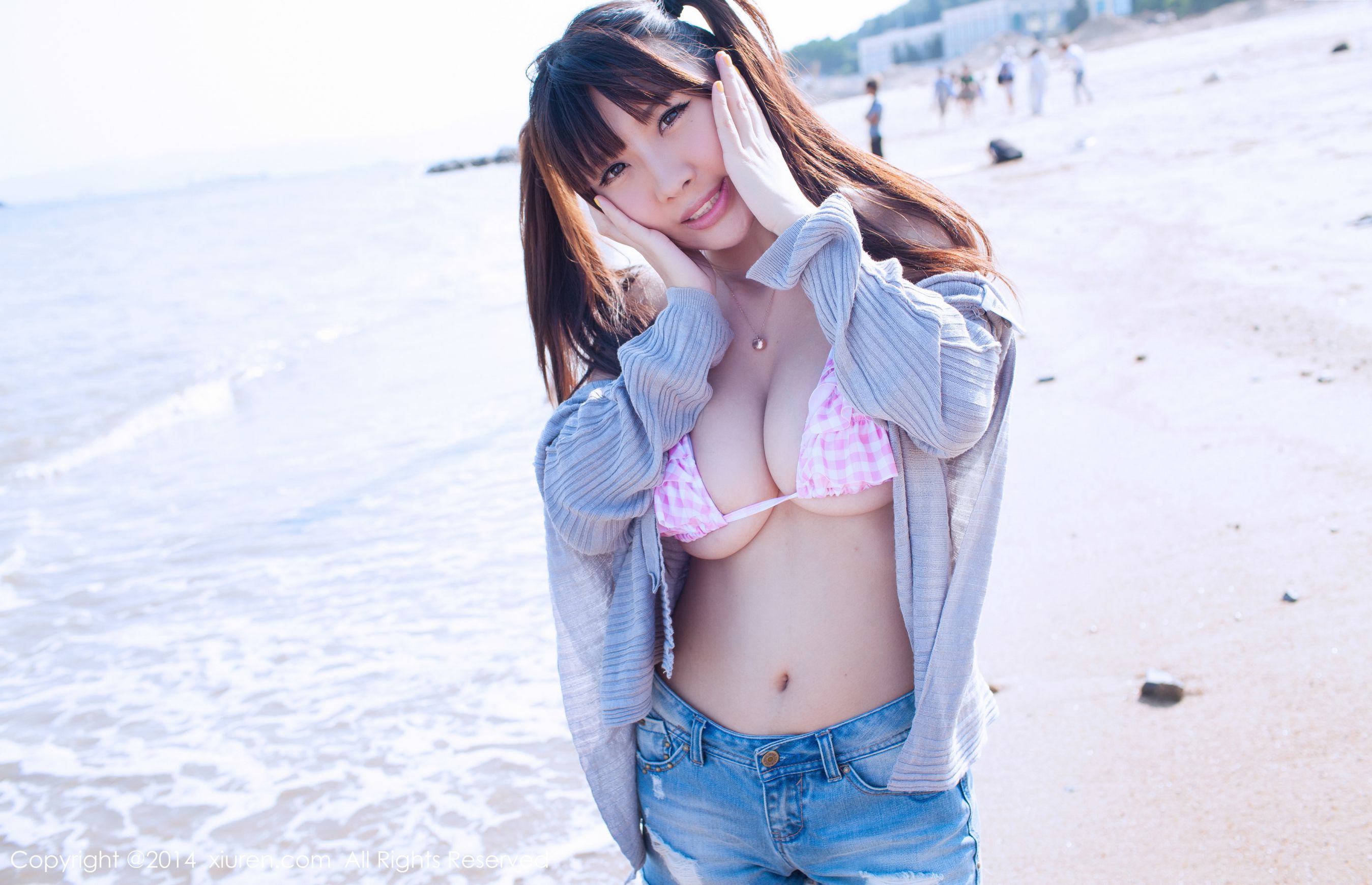 Li Zhenji/Xiao Qian Sunny Blasting Milk UnderwearSeaside Series Xiuren No.227