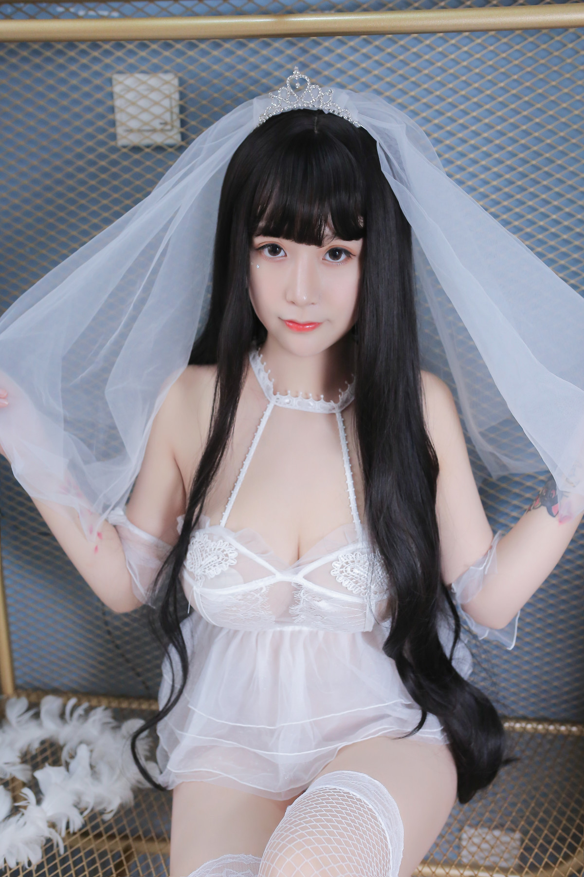Cosplay Sakura Sakura Long Hair Wedding Dress Set.02