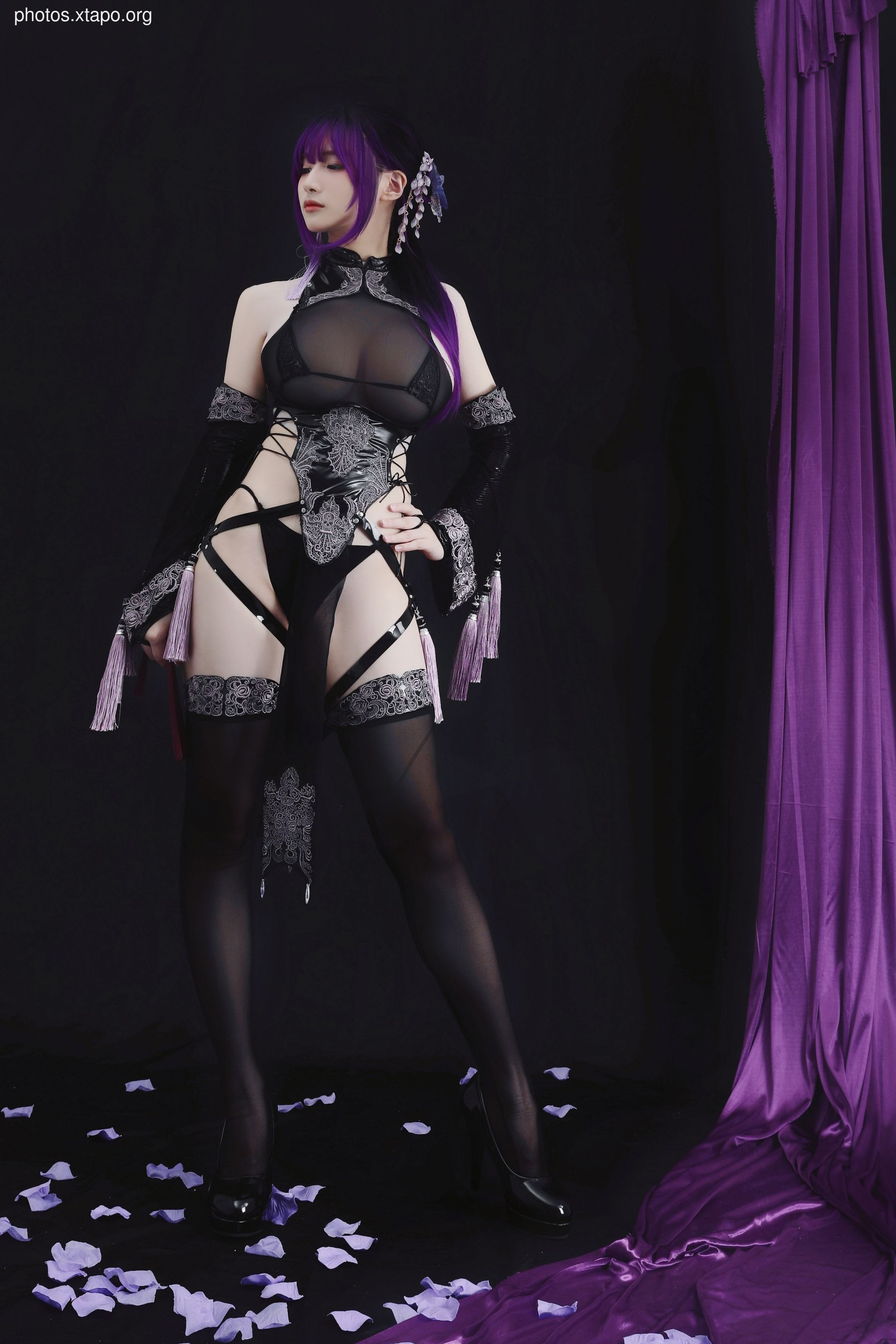 Younian Youmeko Purple Susi Cheongsam 35P-367MB