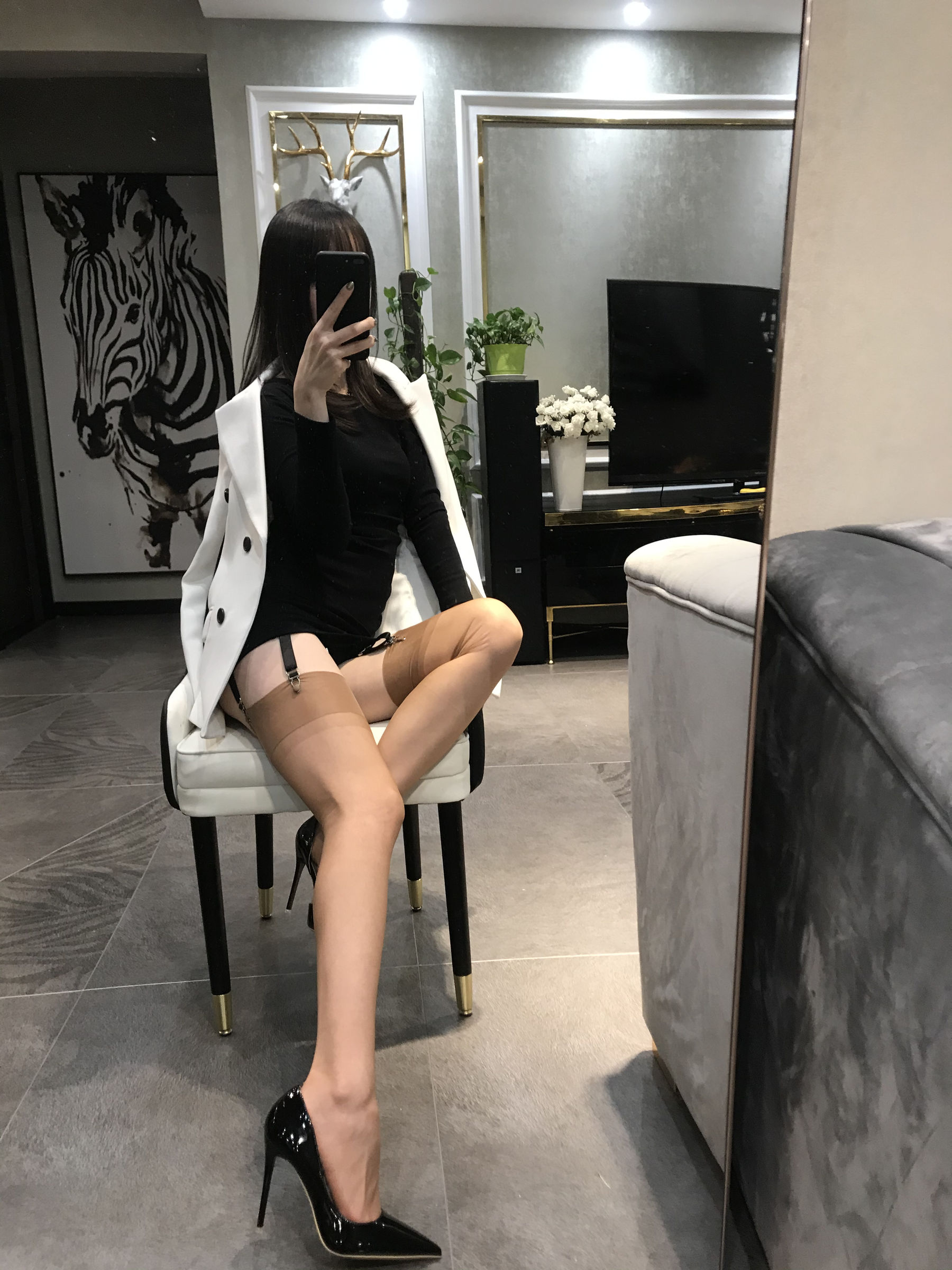 Welfare COS Silk Foot blogger Elk_Monroe 2020.04.09 peach meat hanging socks