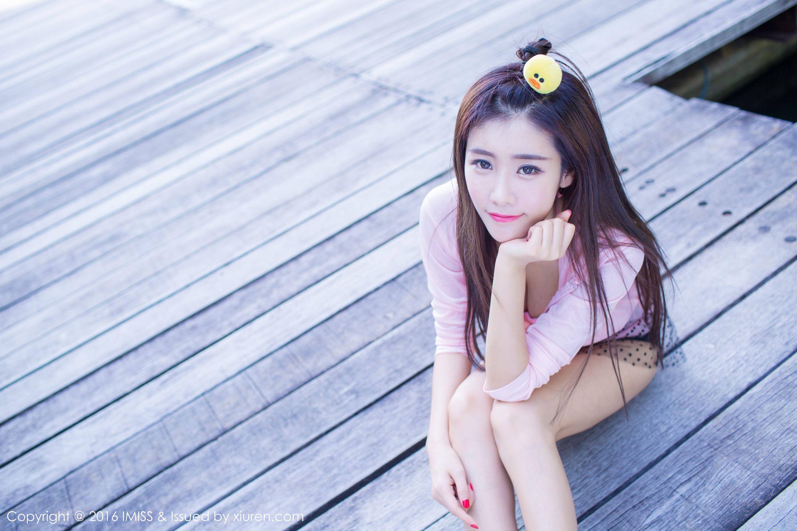 Cheng Xiaoying is not annoying Pink DressWhite Skirt Outside Aimi Club Imiss Vol.086