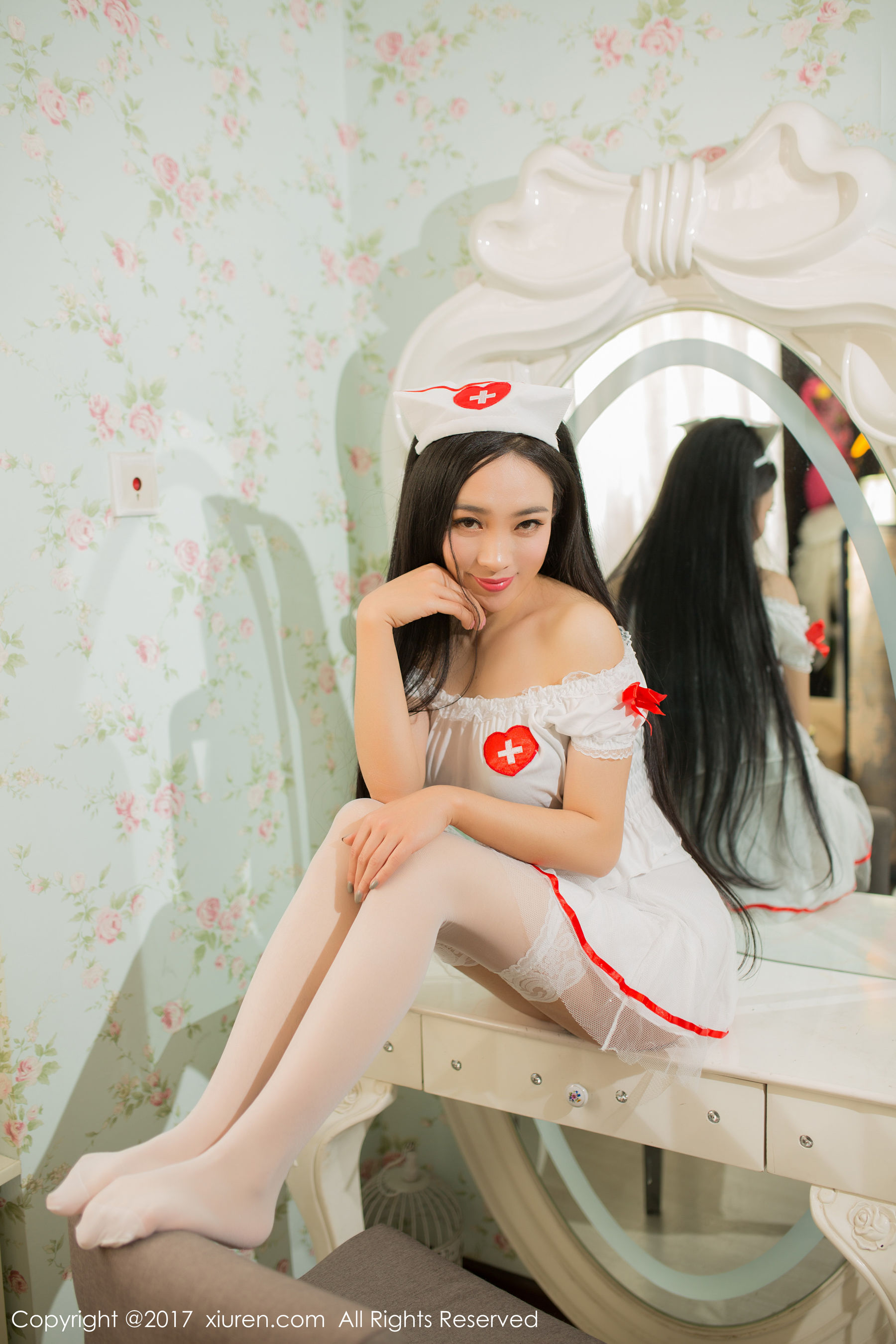 Aier 521 Black Silk Rabbit GirlSexy Nurse Uniform Xiuren No.877