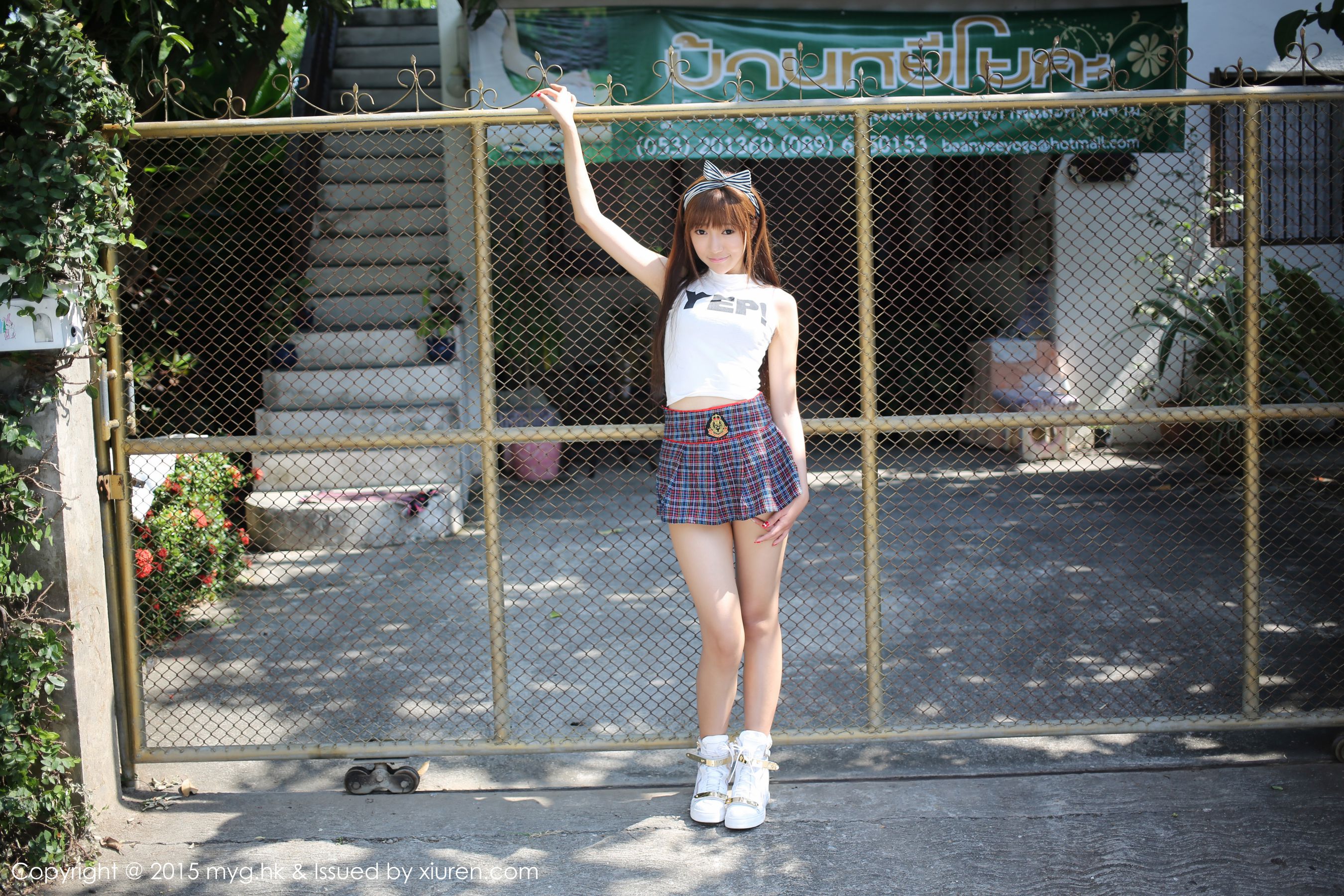 Wang Xinyao Yanni Street Shooting Need to School Uniform Girl Miyuan Pavilion Mygirl Vol.103