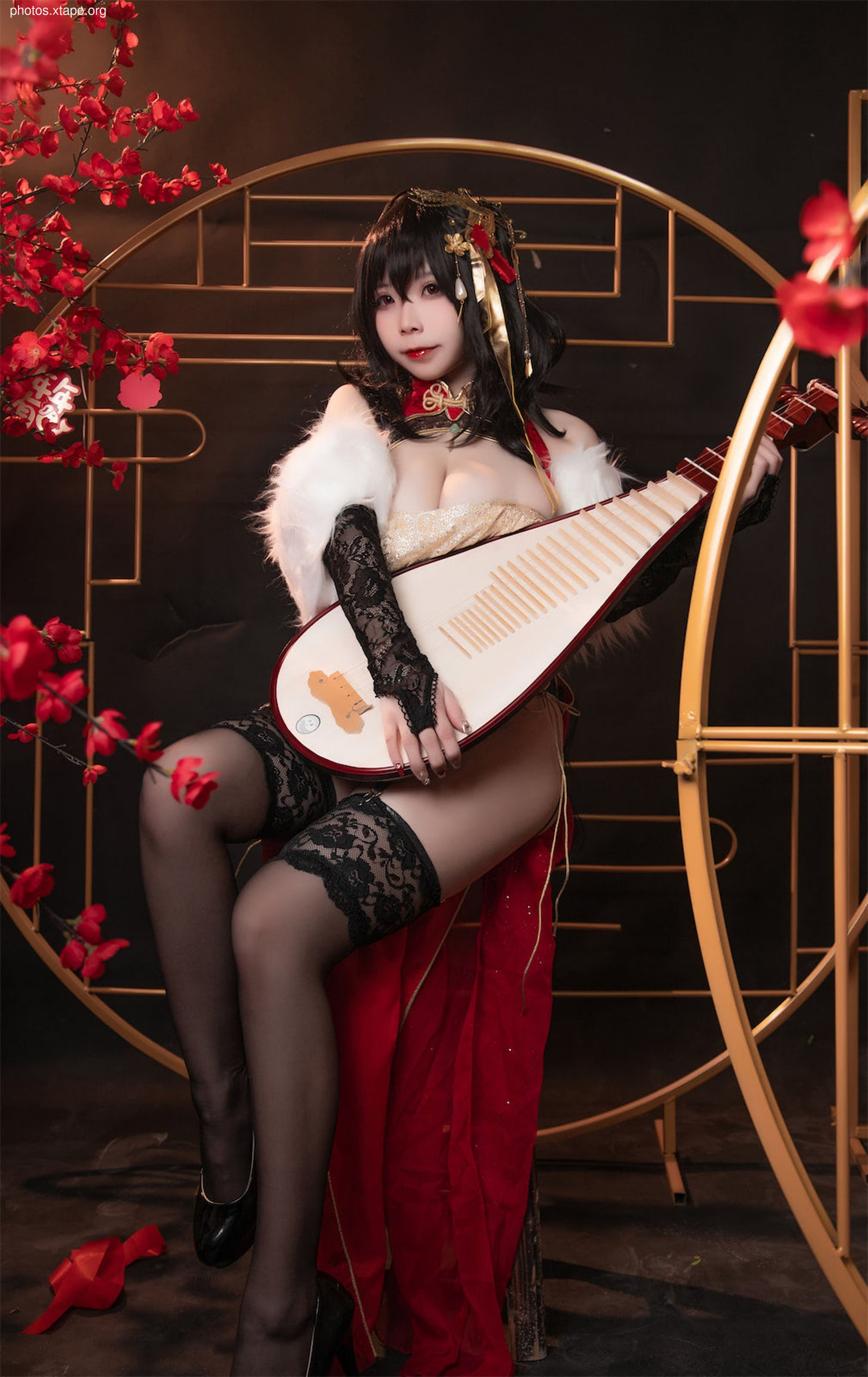 Face Little Angel Blue Line Dafeng Red Cheongsam