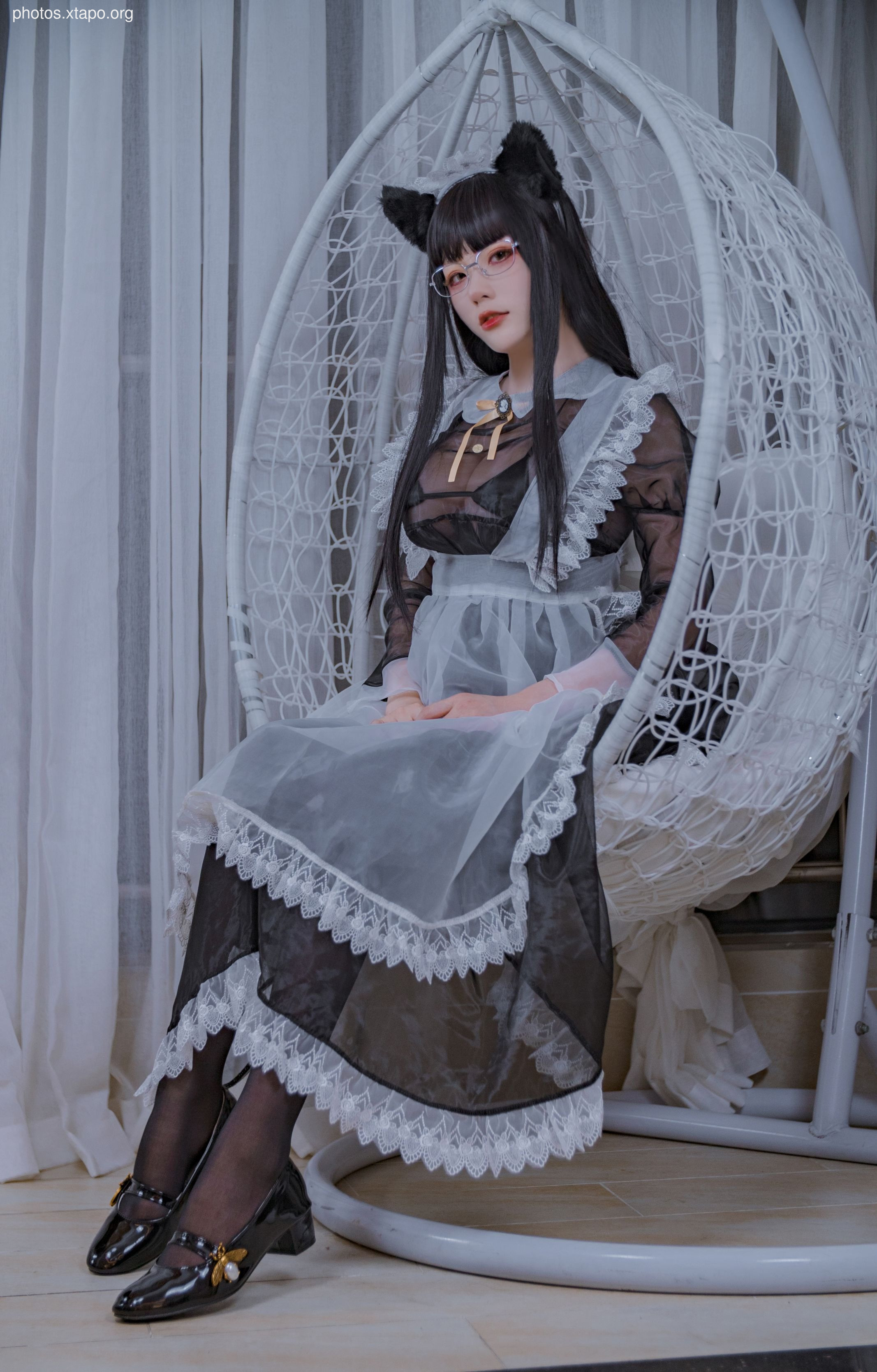 No.003 Black Transparent Maid 54P-598MB