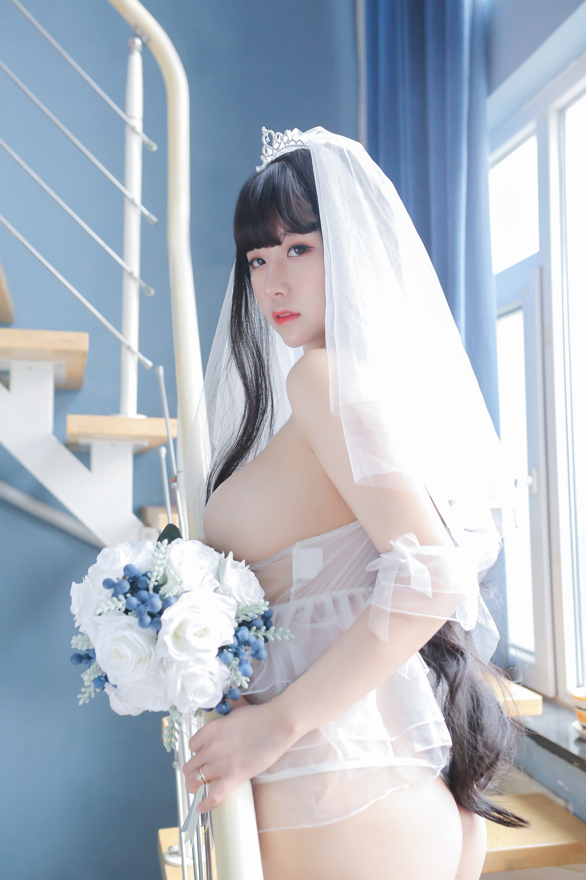 Cosplay Sakura Sakura Long Hair Wedding Dress Set.02