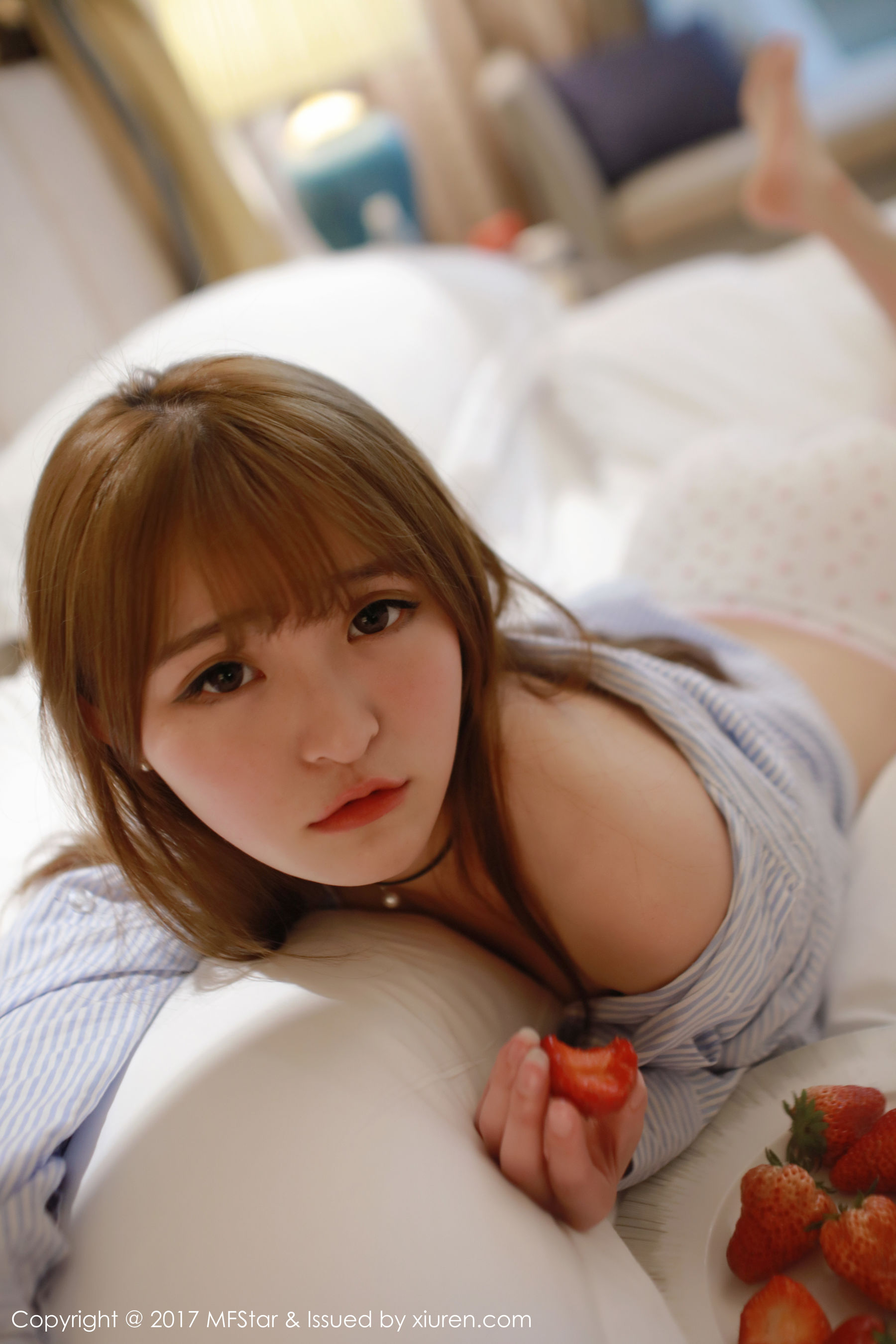 Yi Xiaoqi MOMO Strawberry PantsShirt Series Model Academy MFStar Vol.096