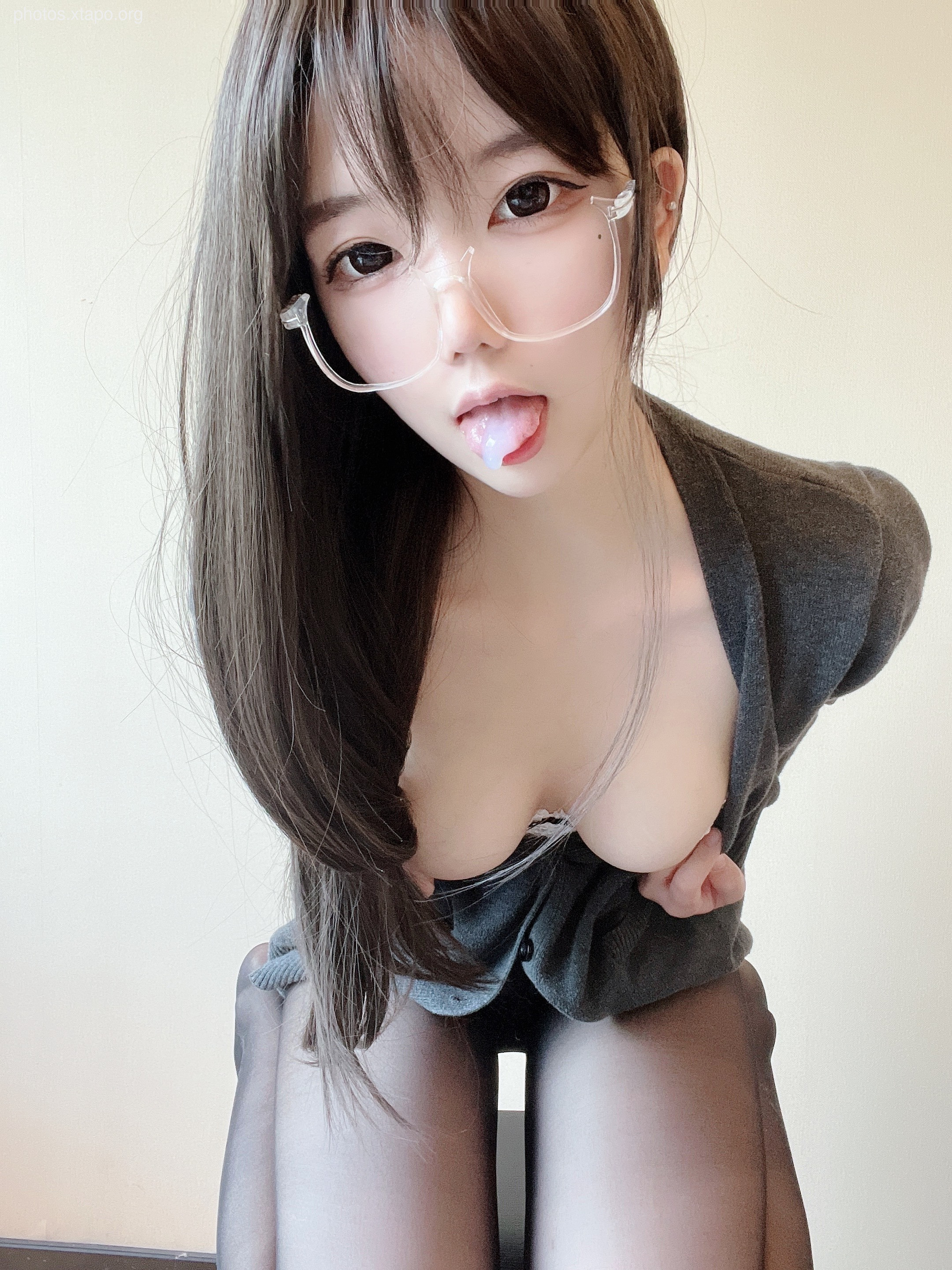 rainy black silk white lace 51p