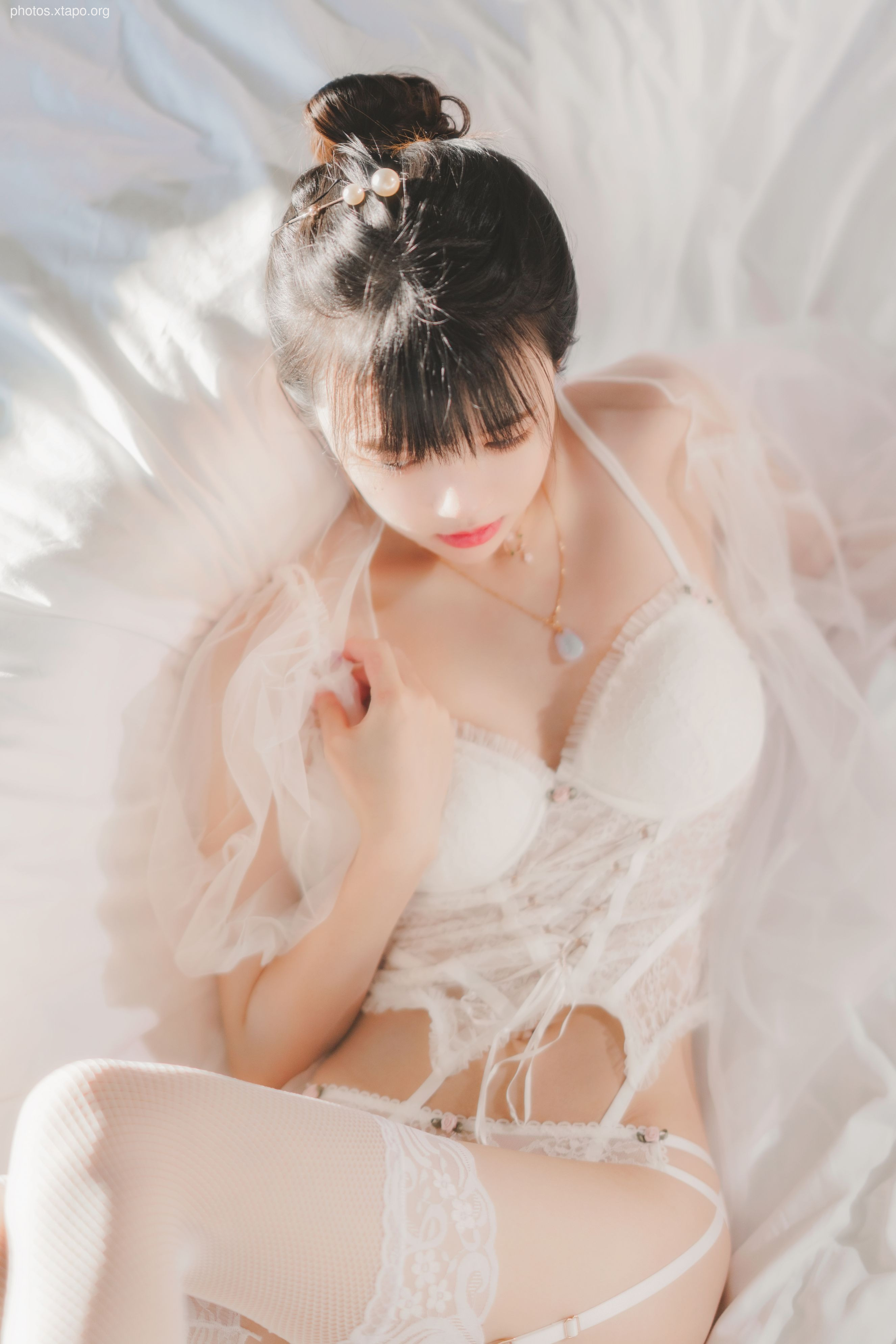 糖 桜 – -White gauze sugar