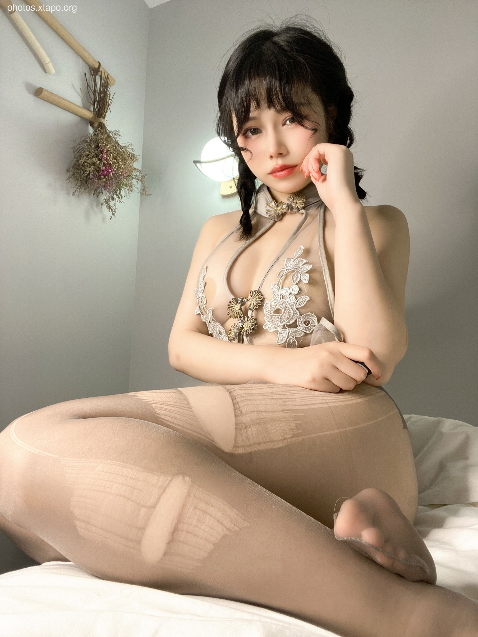 July meow transparent gray tear socks 45P-448MB