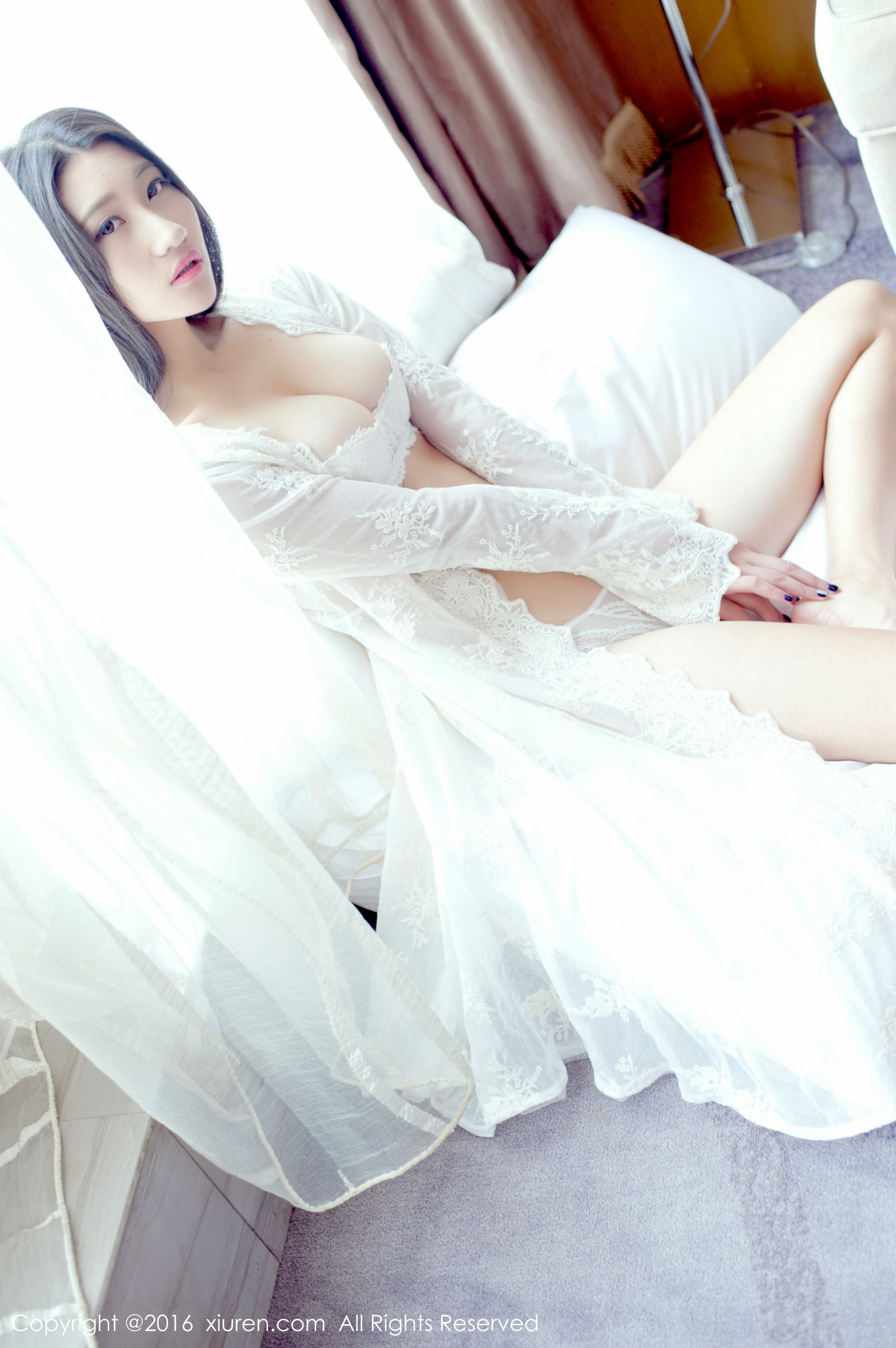 Su Yunjin's Semi -Transparent Stockings Wet Body, Lace Pales, Hotel vacuum bathrobes Xiuren xiuren No.632