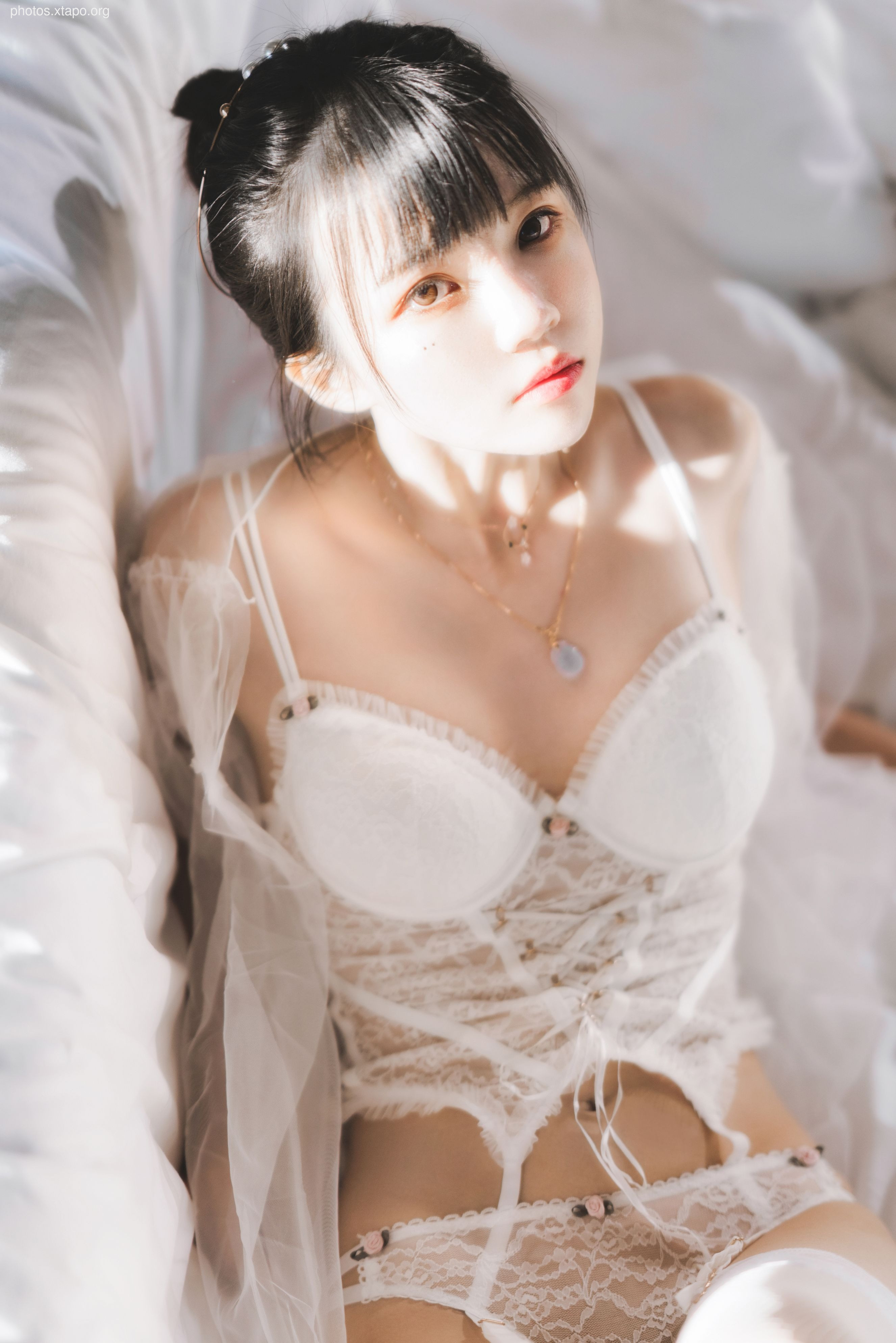 糖 桜 – -White gauze sugar