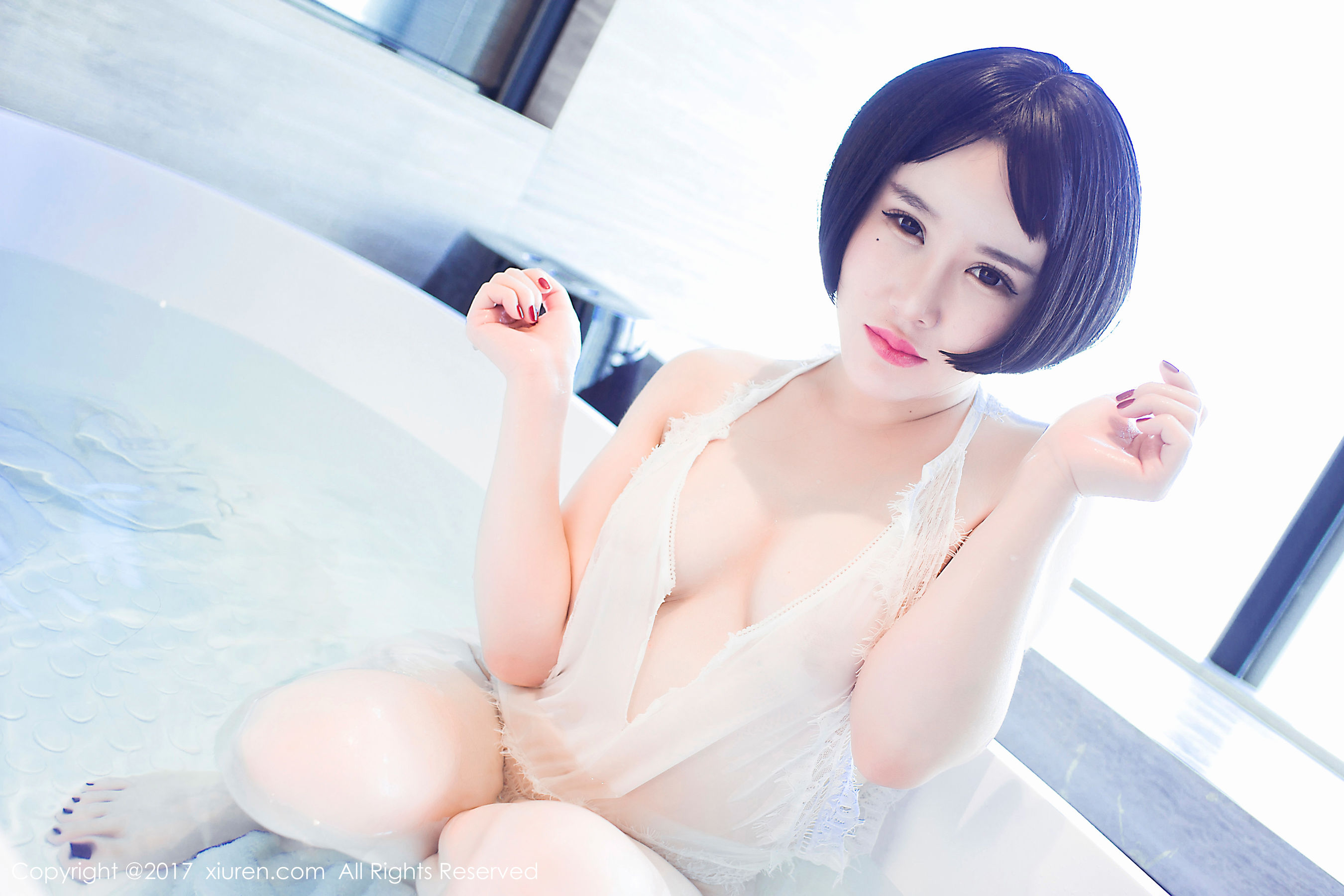 Youxi Lace Bath Wet BodyPink Embroidered Underwear Xiuren No.770