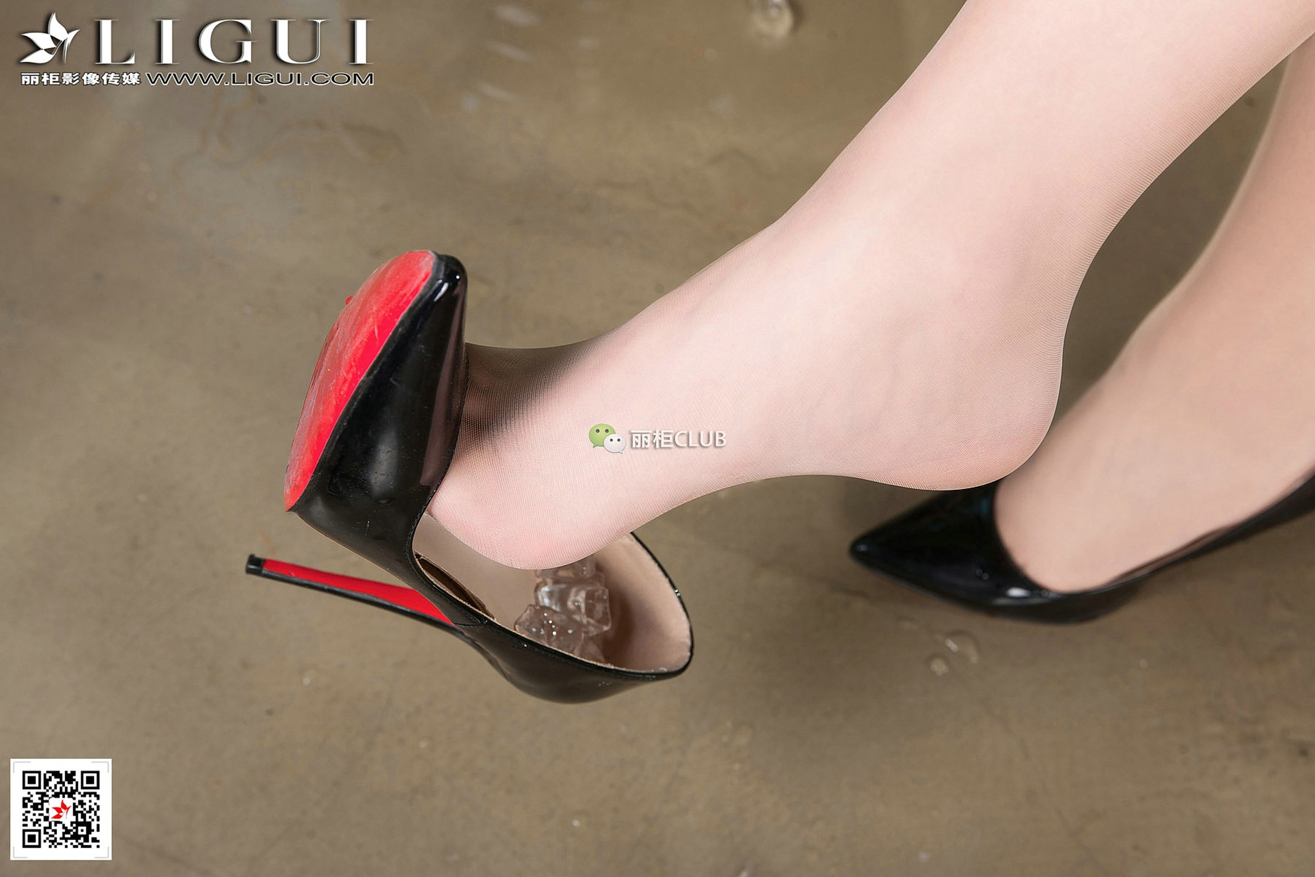 Model Xiaoxiao OL Female Secretary Ice Wet Wet Silk Foot Ligui