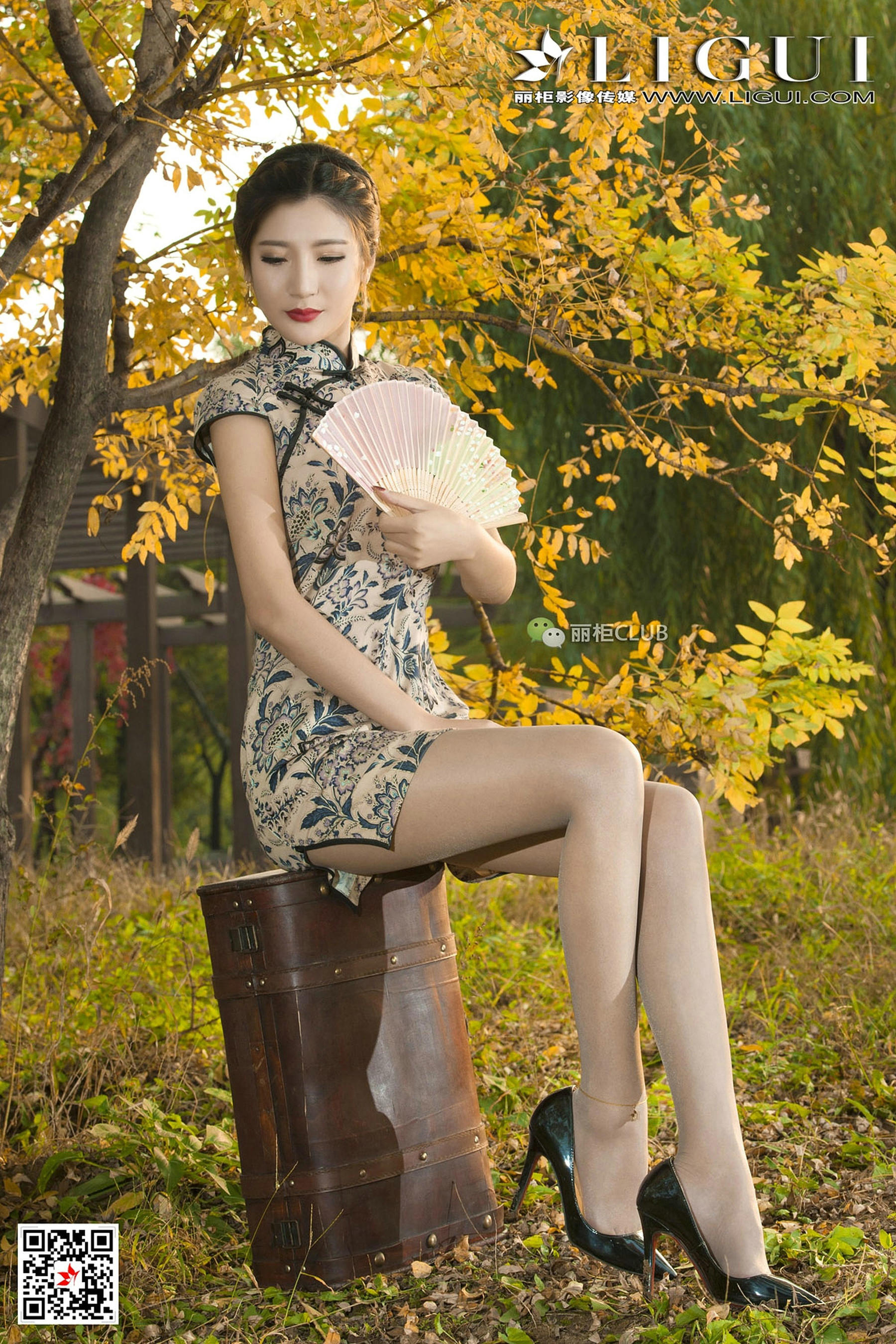 Model Youyou Gallpiece Elegant Cheongsam Beautiful Silk Foot Ligui