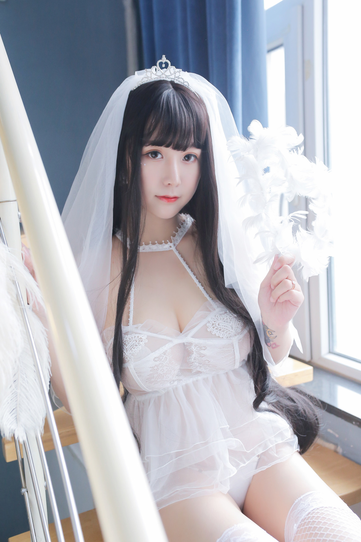 Cosplay Sakura Sakura Long Hair Wedding Dress Set.02